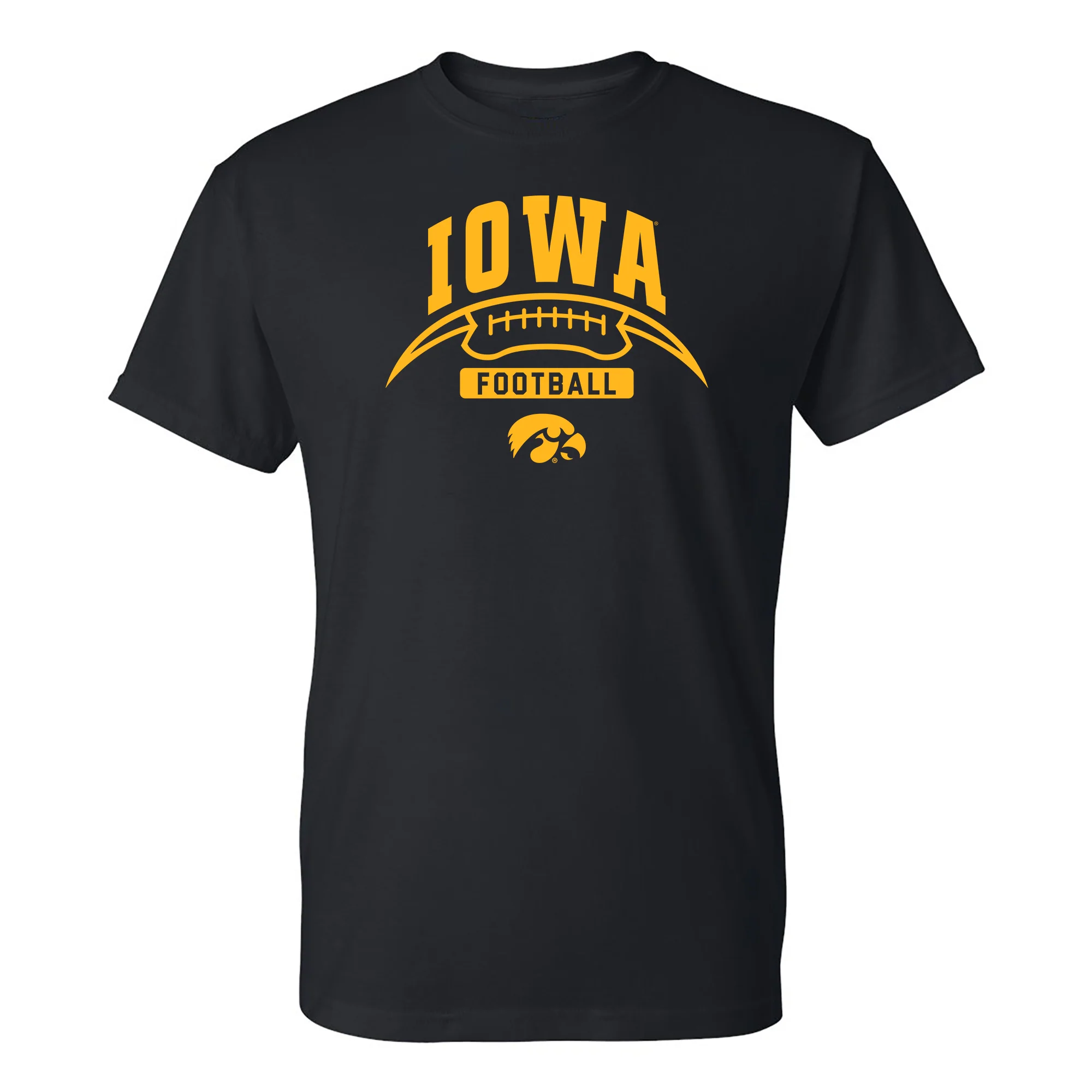 University of Iowa Hawkeyes Football Crescent Short Sleeve T Shirt - Black