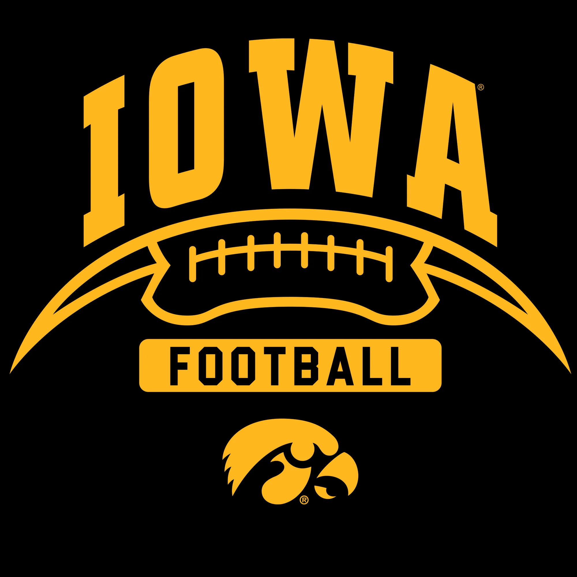 University of Iowa Hawkeyes Football Crescent Short Sleeve T Shirt - Black - Image 2