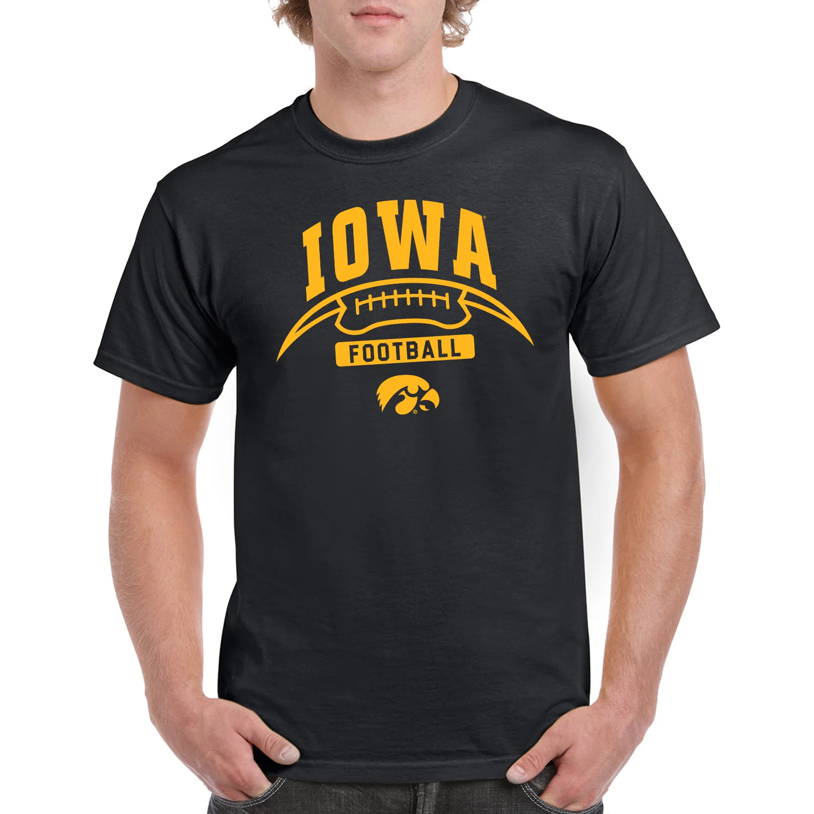 University of Iowa Hawkeyes Football Crescent Short Sleeve T Shirt - Black - Image 4