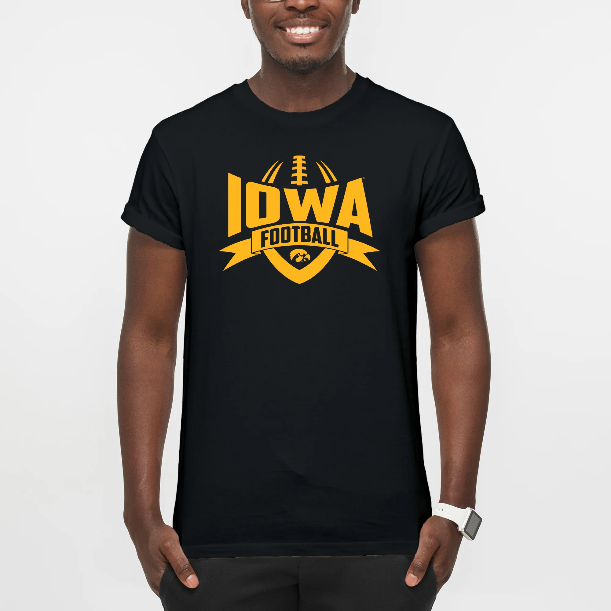 University of Iowa Hawkeyes Football Rush Short Sleeve T Shirt - Black - Image 3