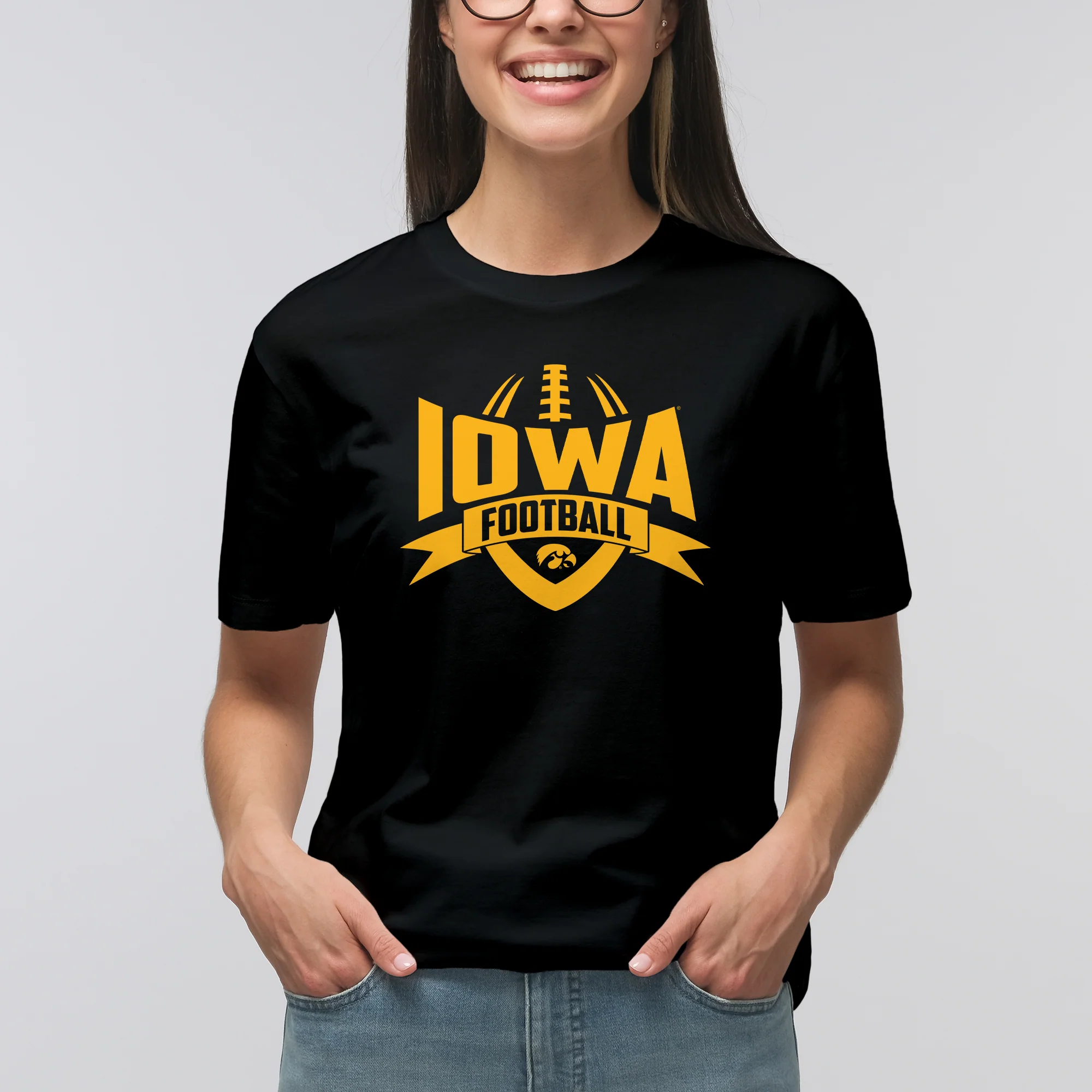 University of Iowa Hawkeyes Football Rush Short Sleeve T Shirt - Black - Image 4
