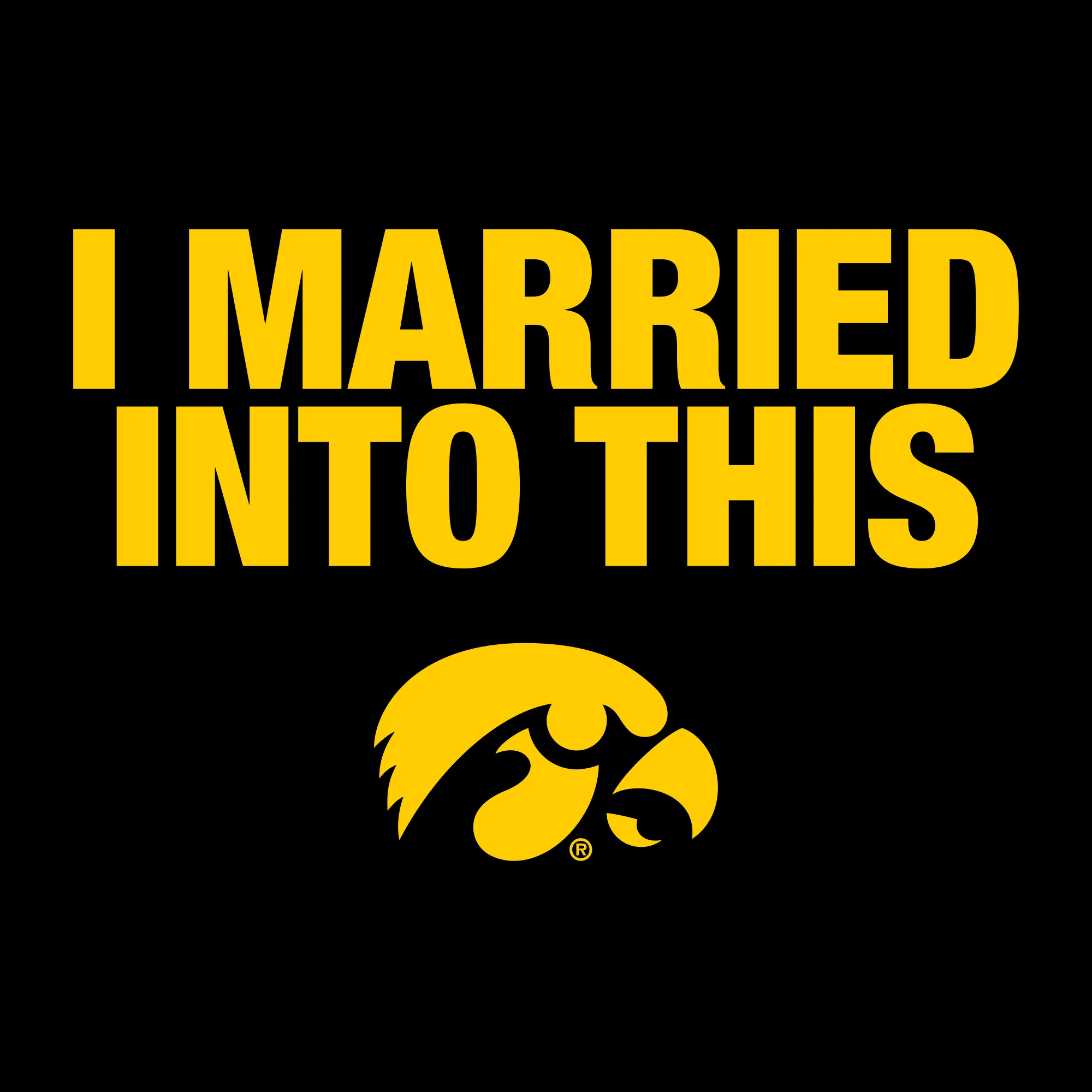 University of Iowa Hawkeyes I Married Into This Short Sleeve T-Shirt - Black - Image 2