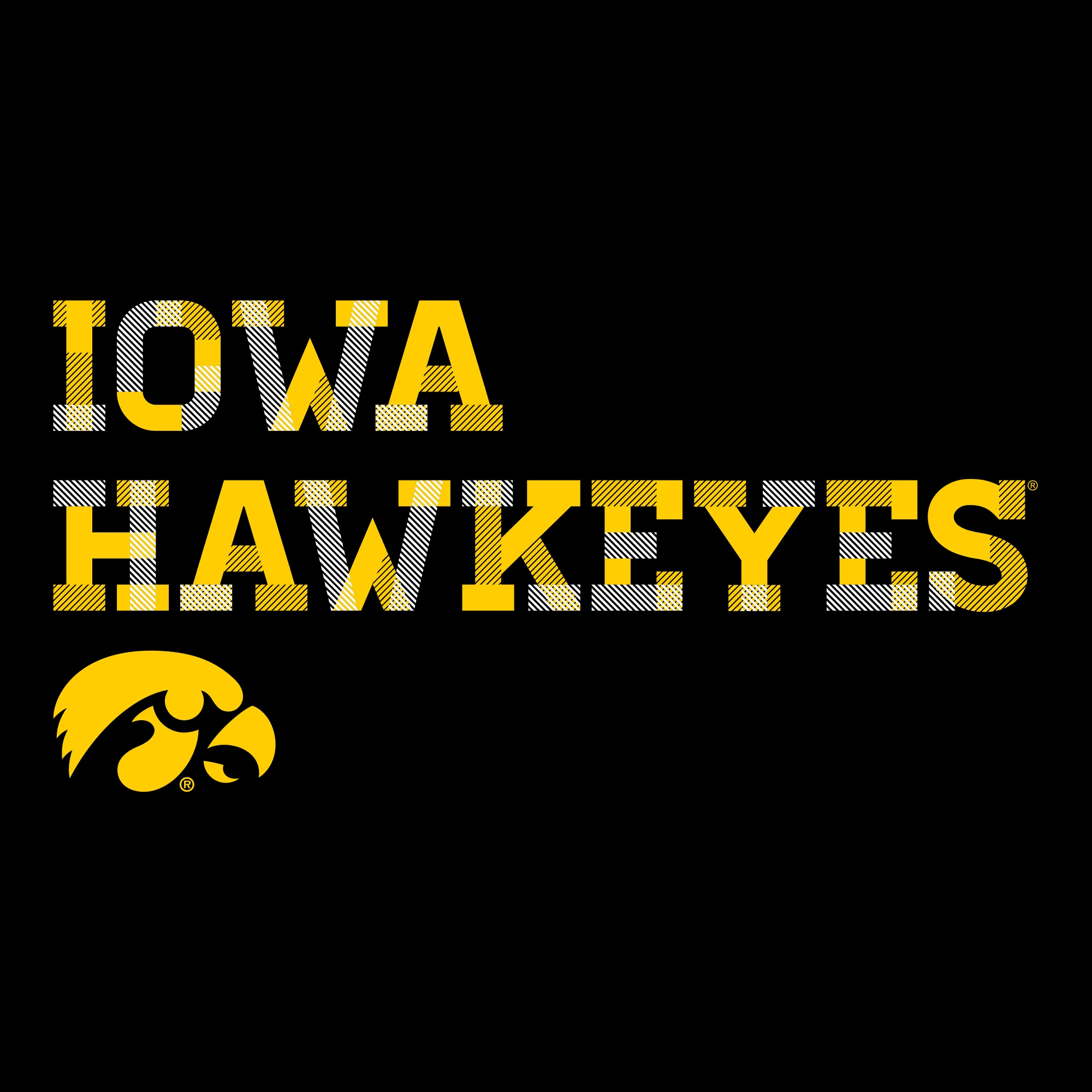 University of Iowa Hawkeyes Patchwork Cotton Long Sleeve T Shirt - Black - Image 2