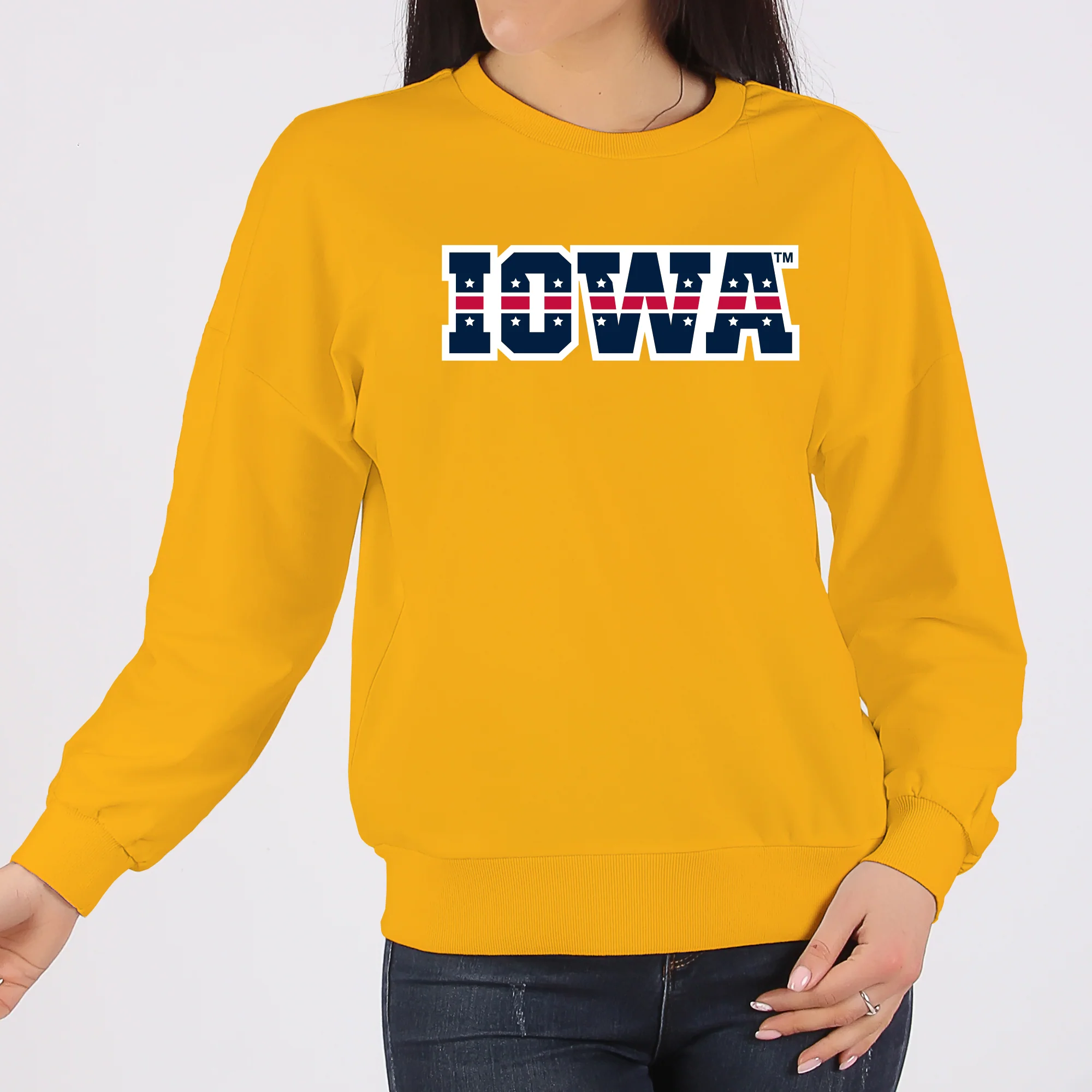 University of Iowa Hawkeyes Patriotic Wordmark, Team Color Crewneck - Image 4
