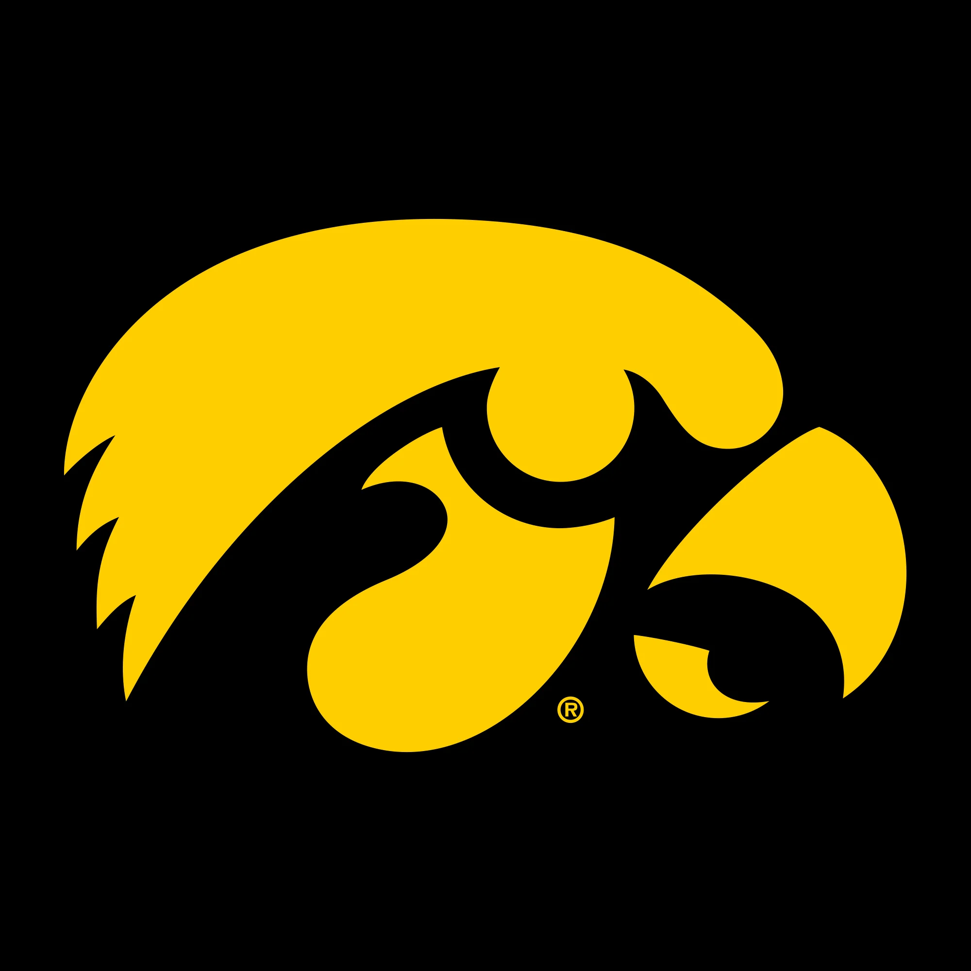 University of Iowa Hawkeyes Primary Logo Women's Racerback Tank Top - Black - Image 2
