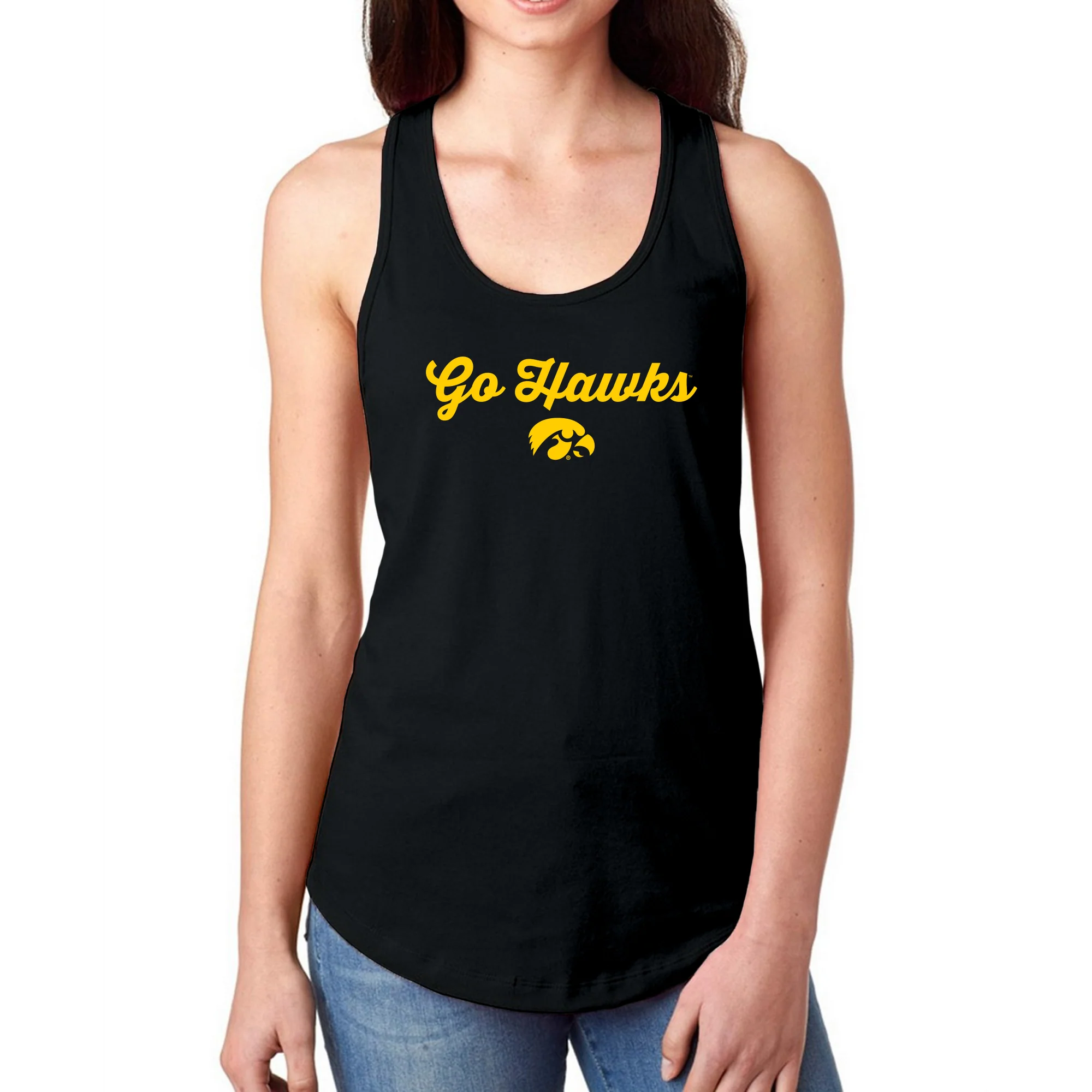 University of Iowa Hawkeyes Spirited Script Racerback Tank Top - Black - Image 3