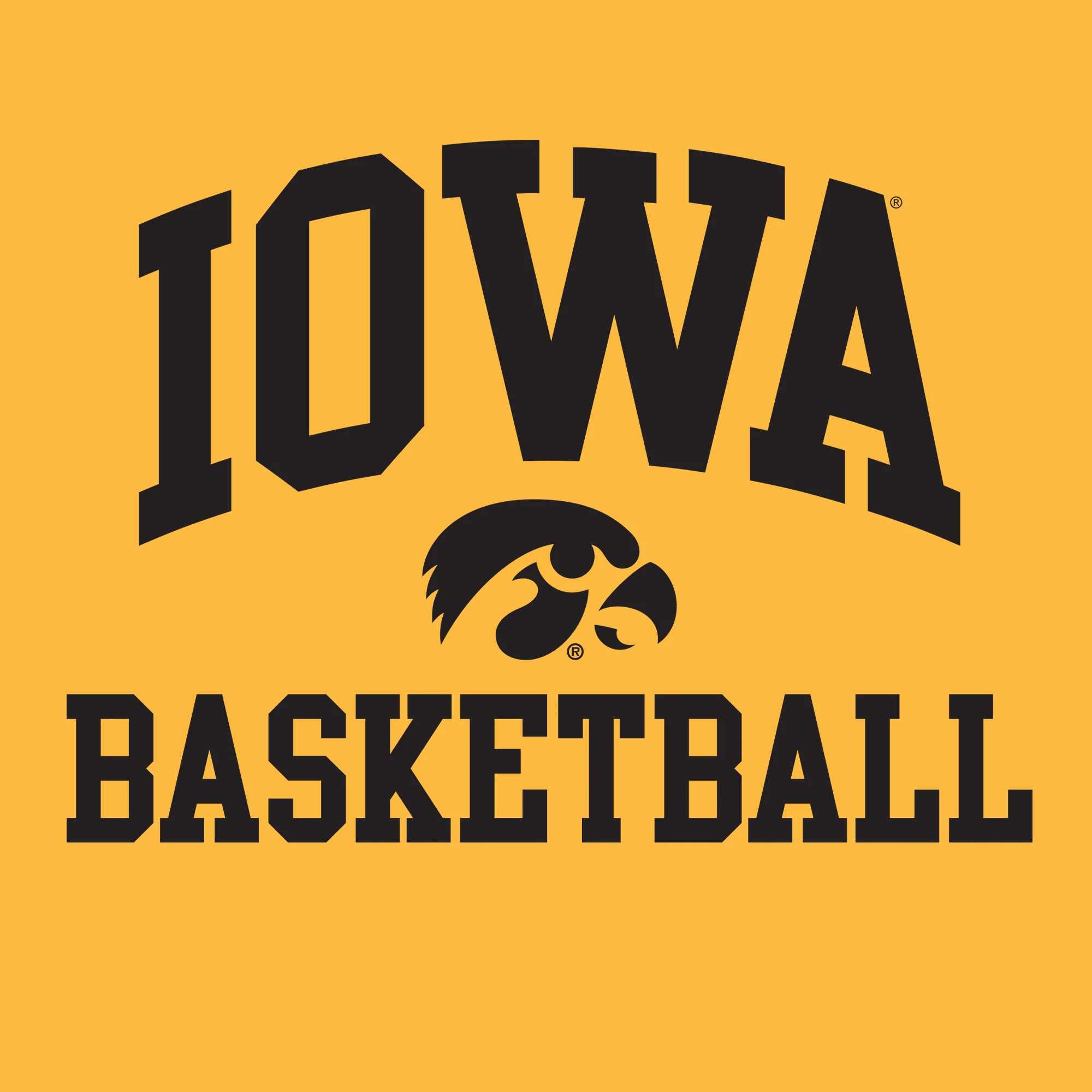 University of Iowa Hawkeyes Arch Logo Basketball Short Sleeve T Shirt - Gold - Image 2