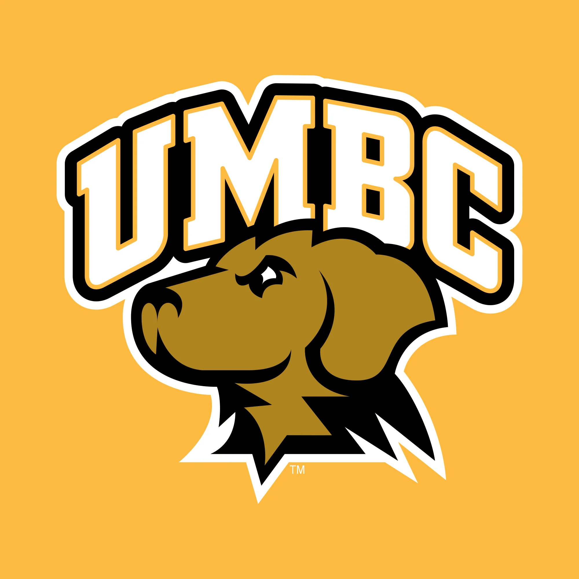 University of Maryland Baltimore County Retrievers Arch Logo Long Sleeve T-Shirt - Gold - Image 2
