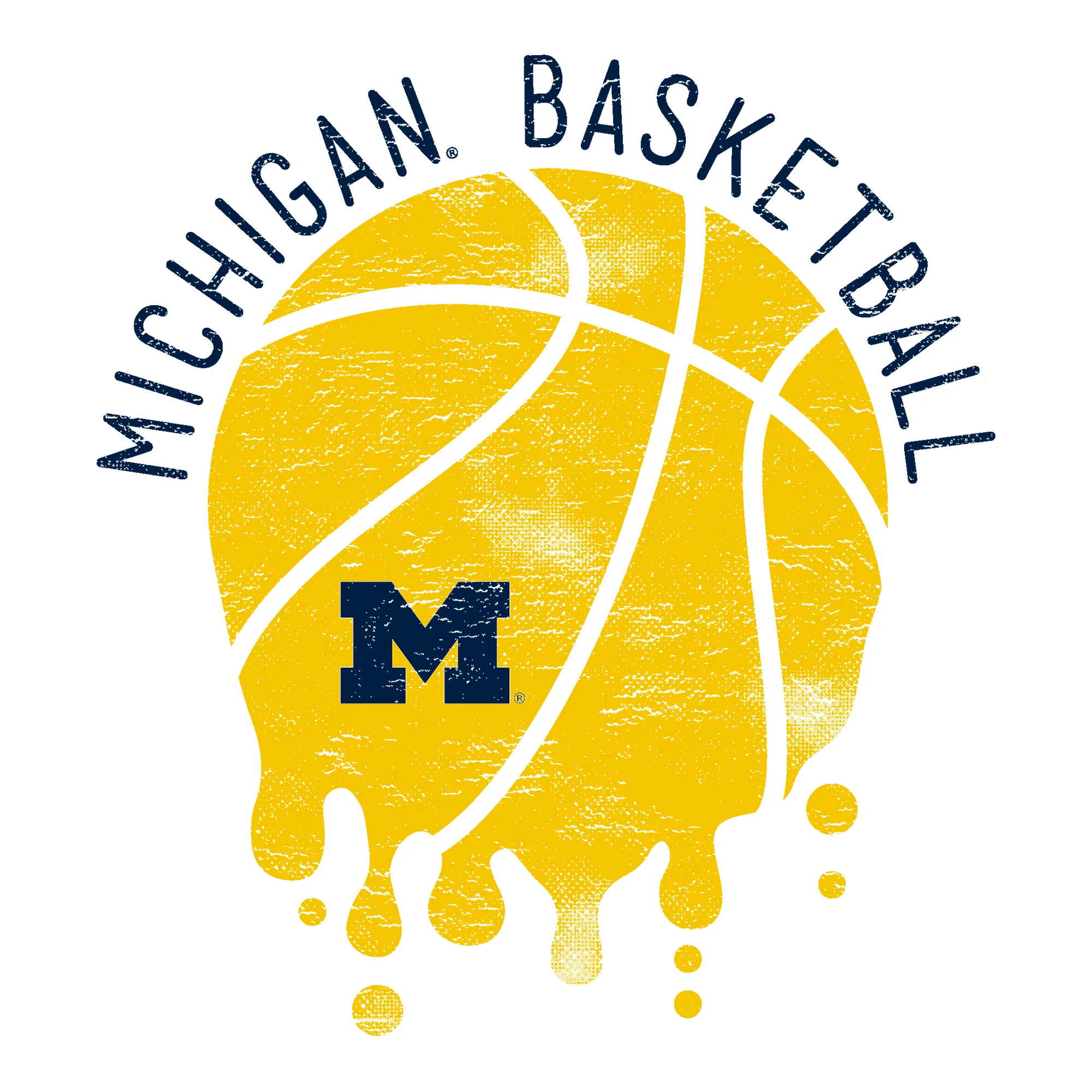 University of Michigan Basketball Dribble Basic Cotton Short Sleeve T Shirt - White - Image 2