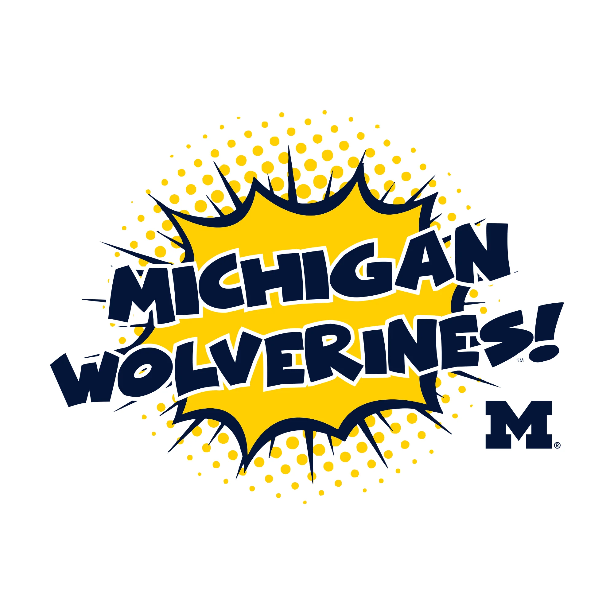 University of Michigan Wolverines Comic Blast Youth Basic Cotton Short Sleeve Tee - White - Image 2