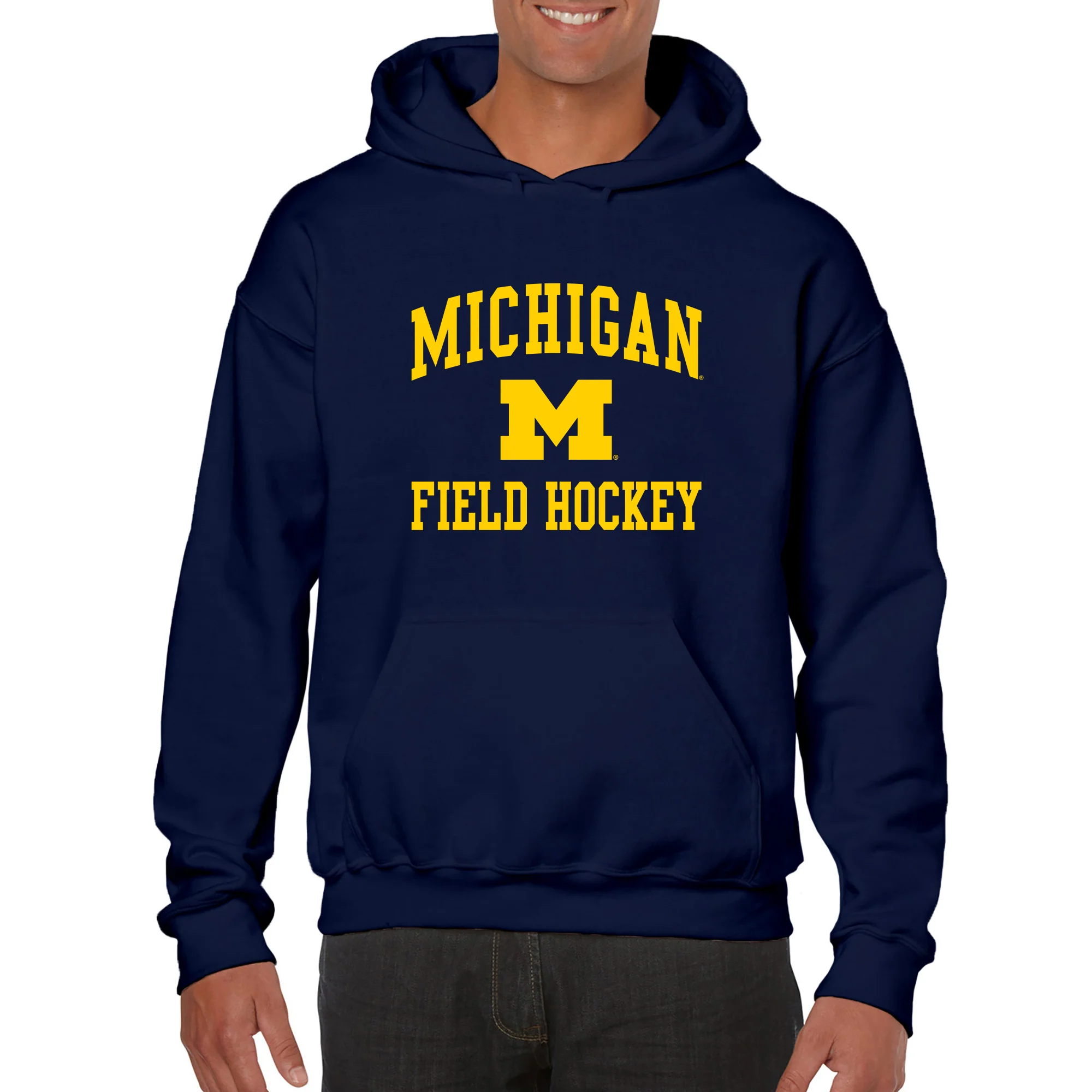 Michigan Wolverines Arch Logo Field Hockey Hoodie - Navy - Image 3