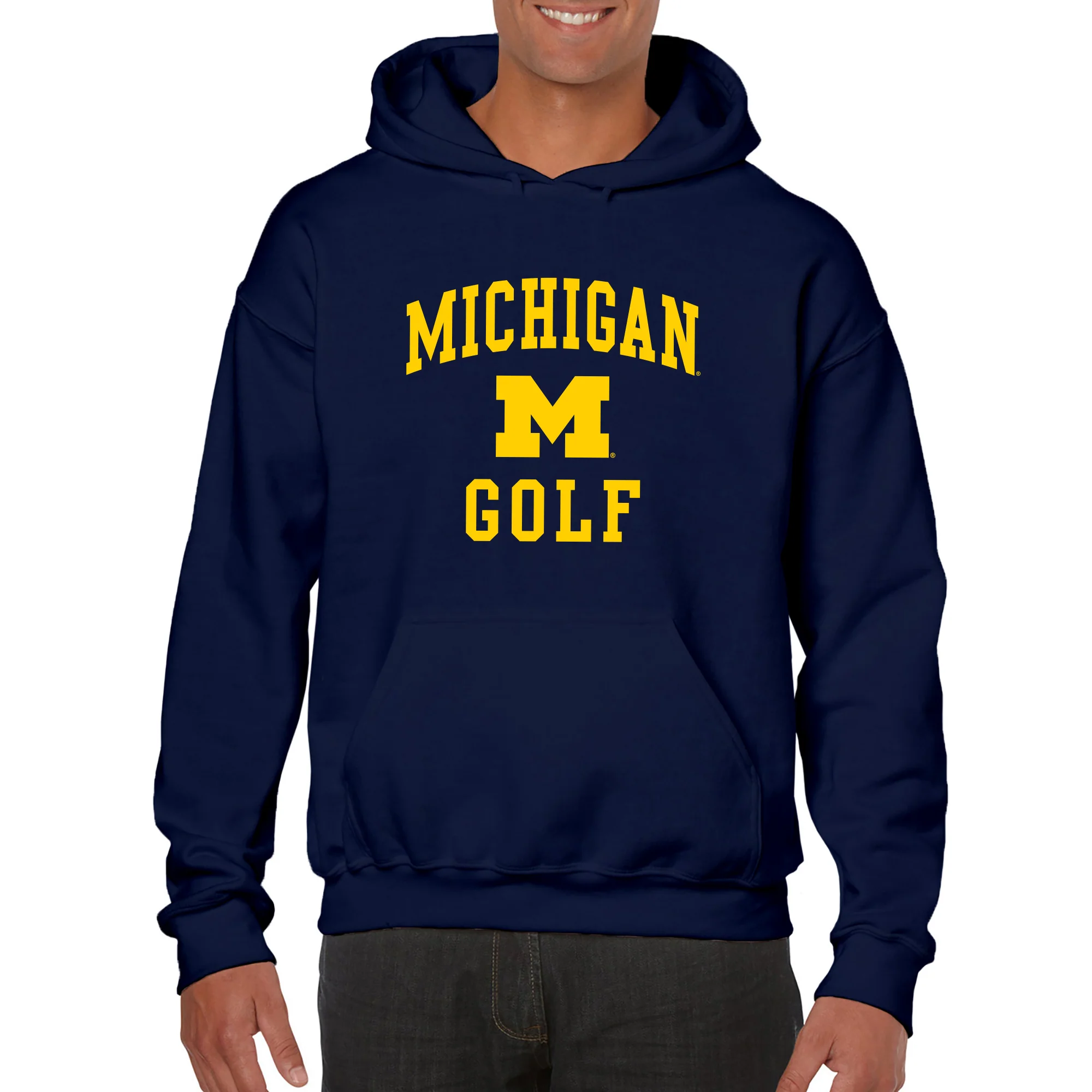 University of Michigan Wolverines Arch Logo Golf Hoodie - Navy - Image 3