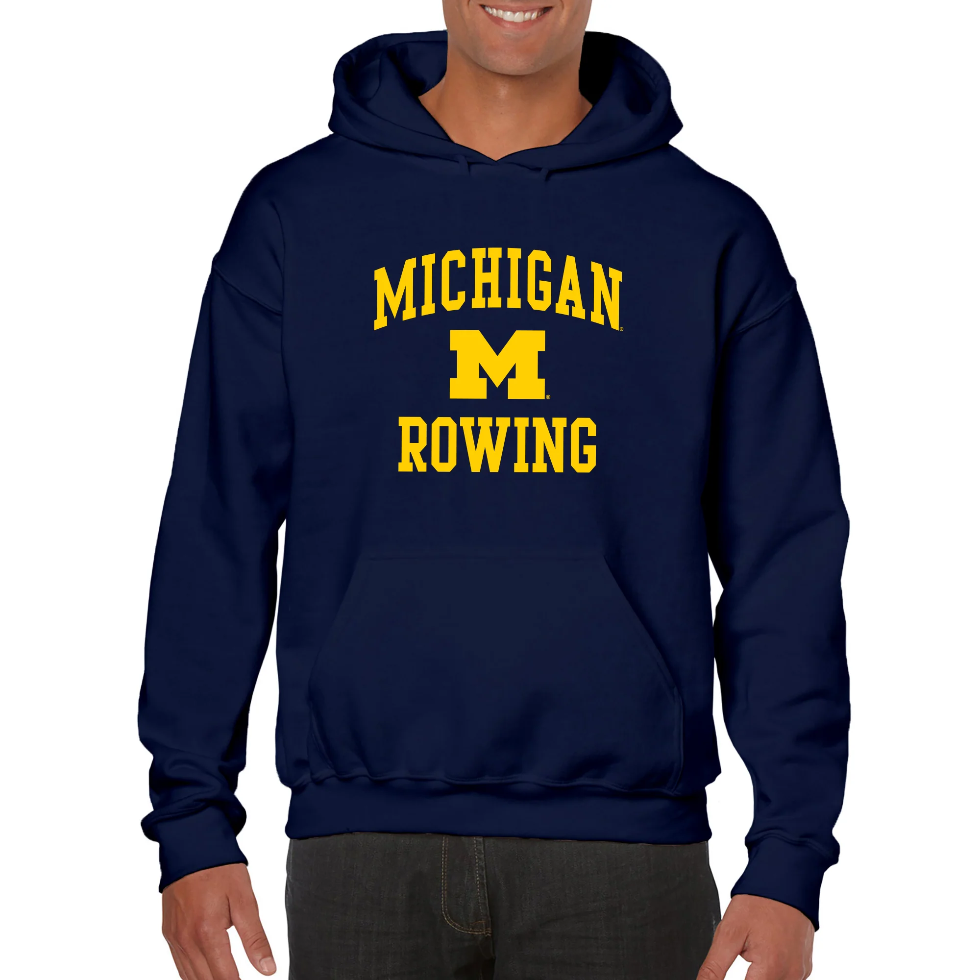University of Michigan Wolverines Arch Logo Rowing Hoodie - Navy - Image 3