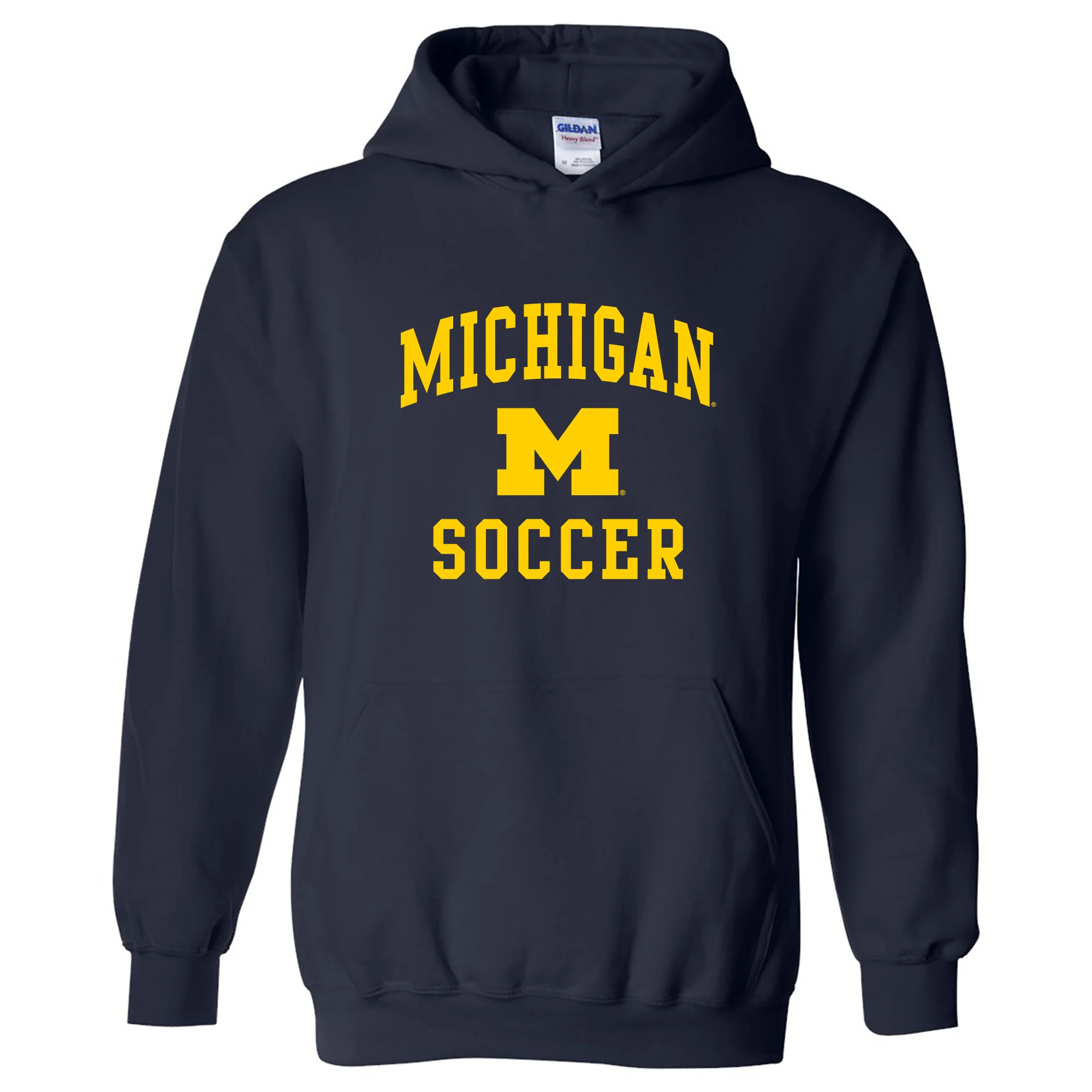 University of Michigan Wolverines Arch Logo Soccer Hoodie - Navy