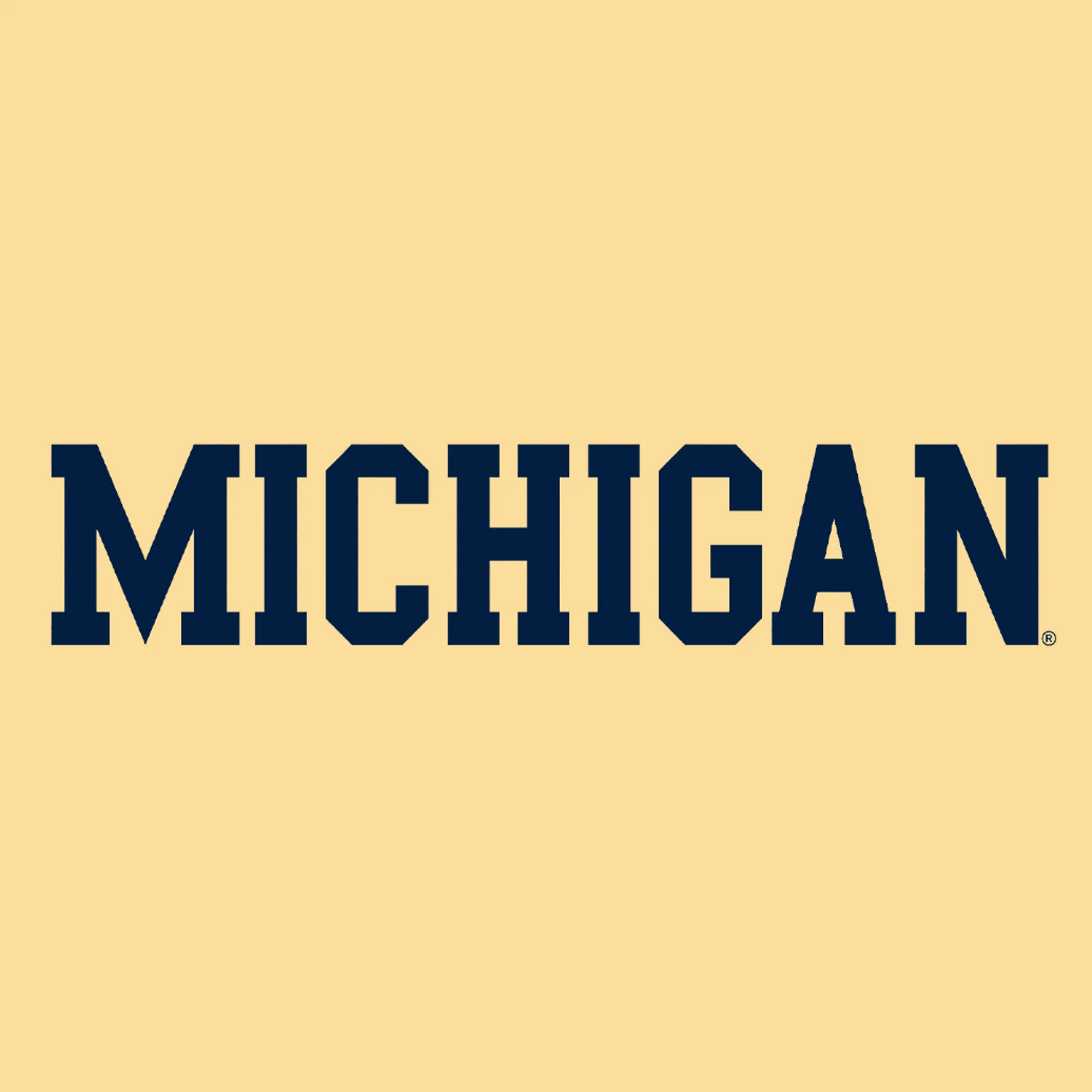 University of Michigan Wolverine's Basic Block Women's Racerback Tank - Banana Cream - Image 2