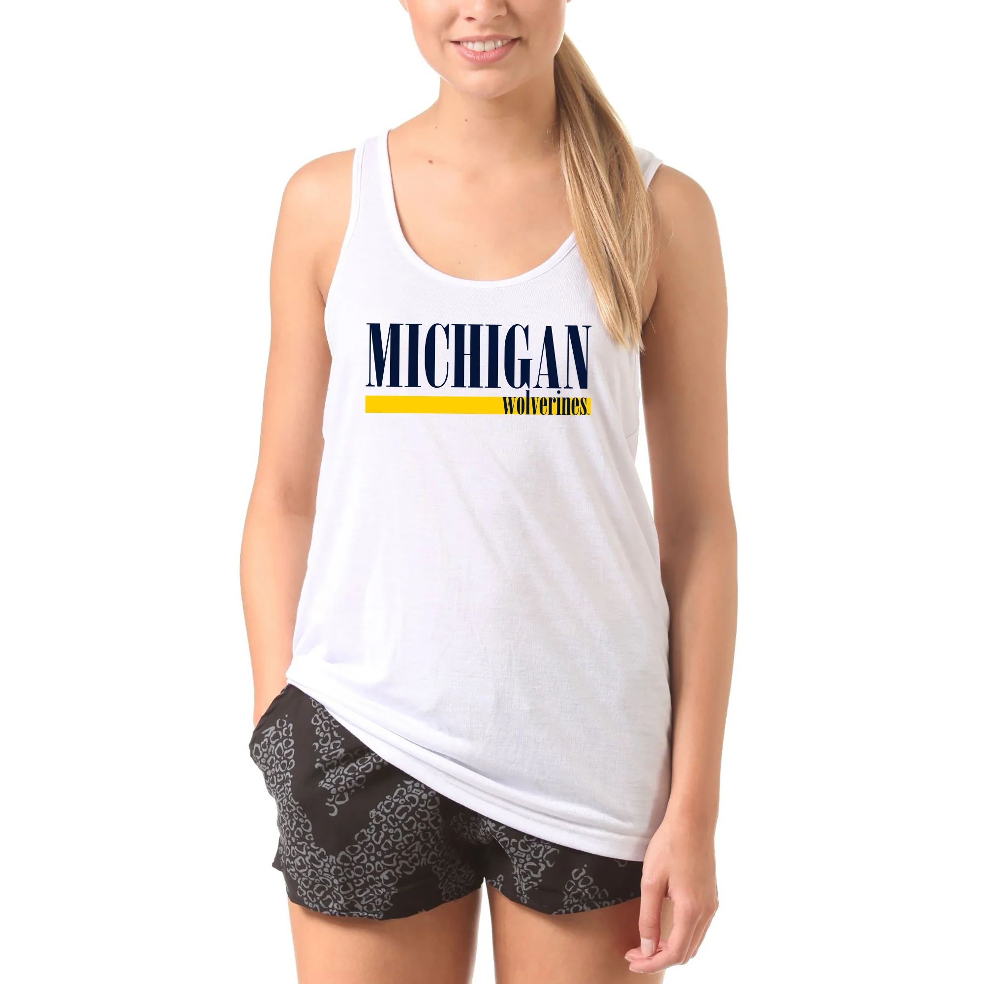 University of Michigan Wolverines Boldline Basic Cotton Tank Top - White - Image 4