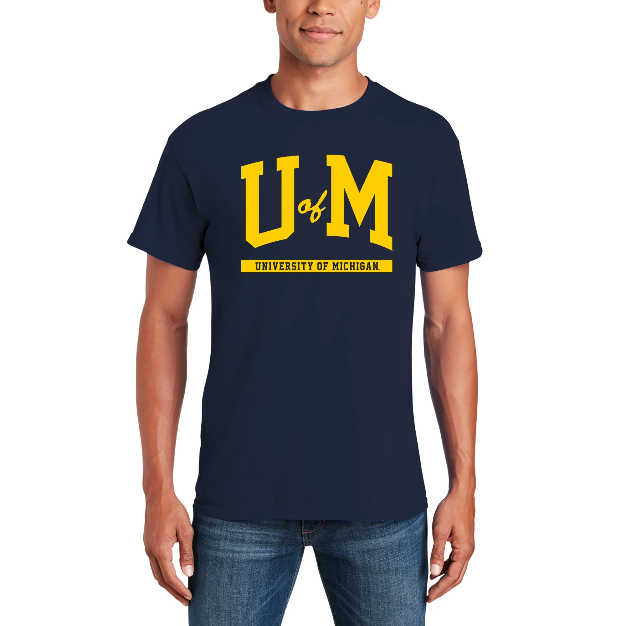 University of Michigan Wolverines Initial Arch T-Shirt - Navy - Image 3