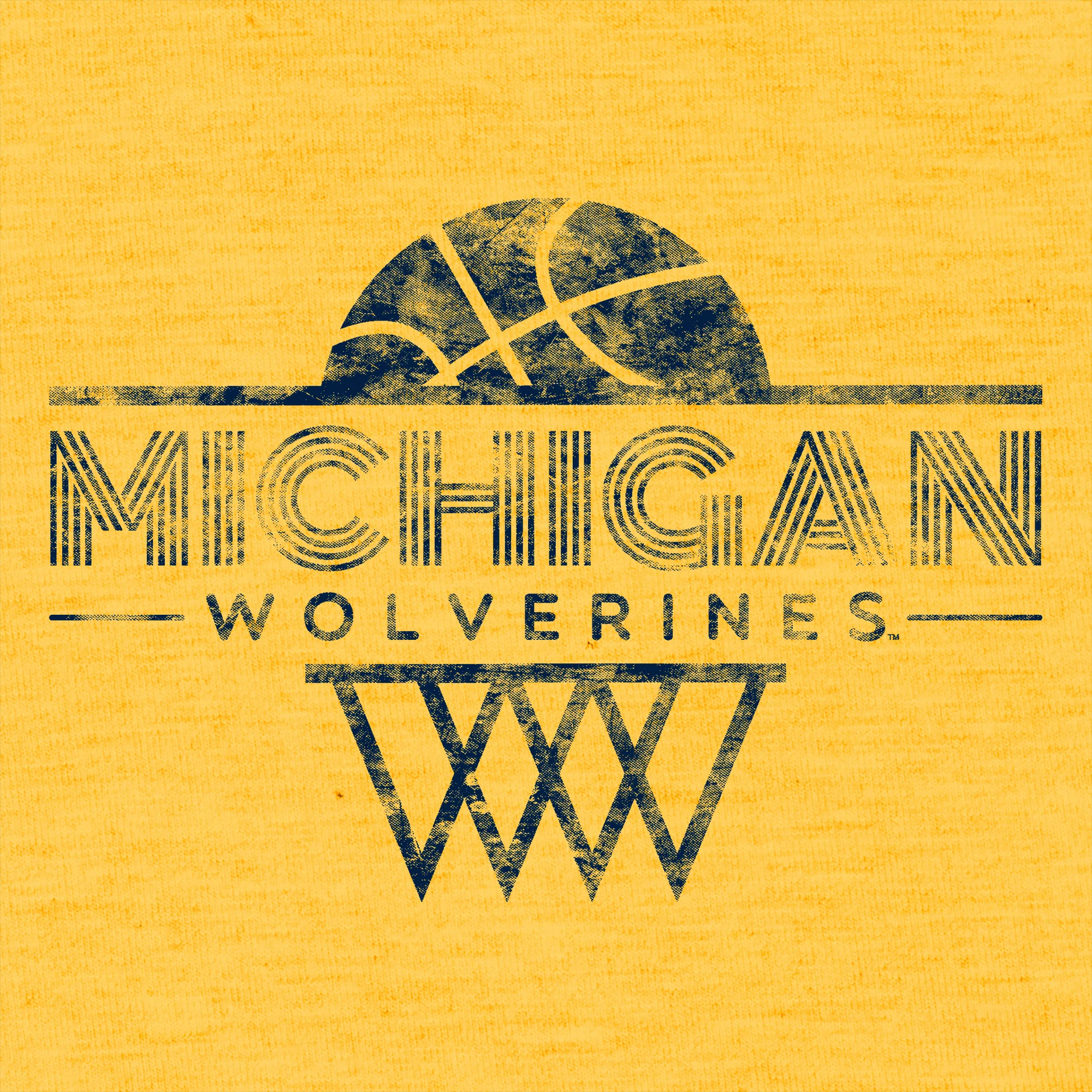 University of Michigan Wolverines Oblique Hoop Canvas Triblend Short Sleeve T-Shirt - Yellow Gold - Image 2