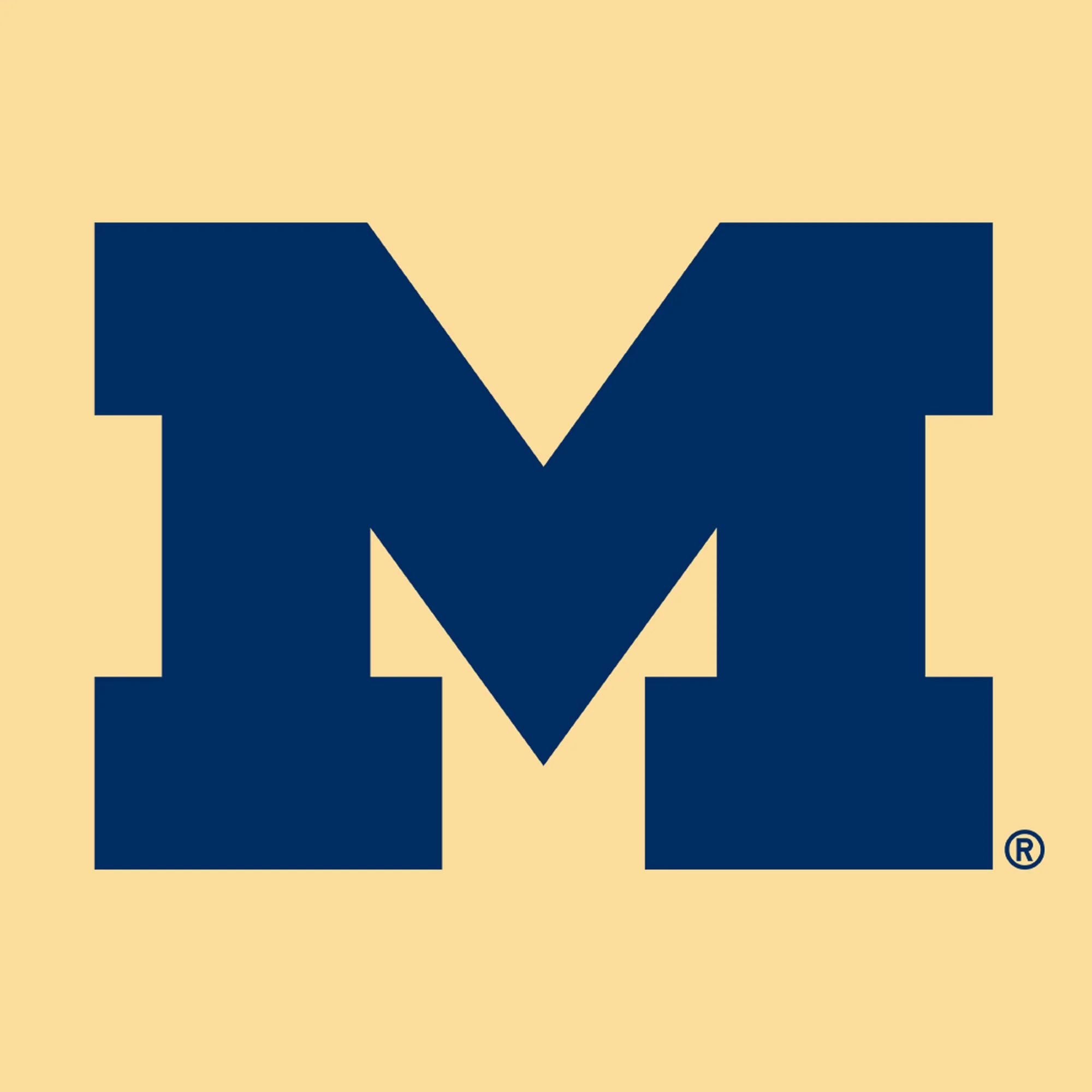 University of Michigan Wolverine's Primary Logo Womens Racerback Tank - Banana Cream - Image 2