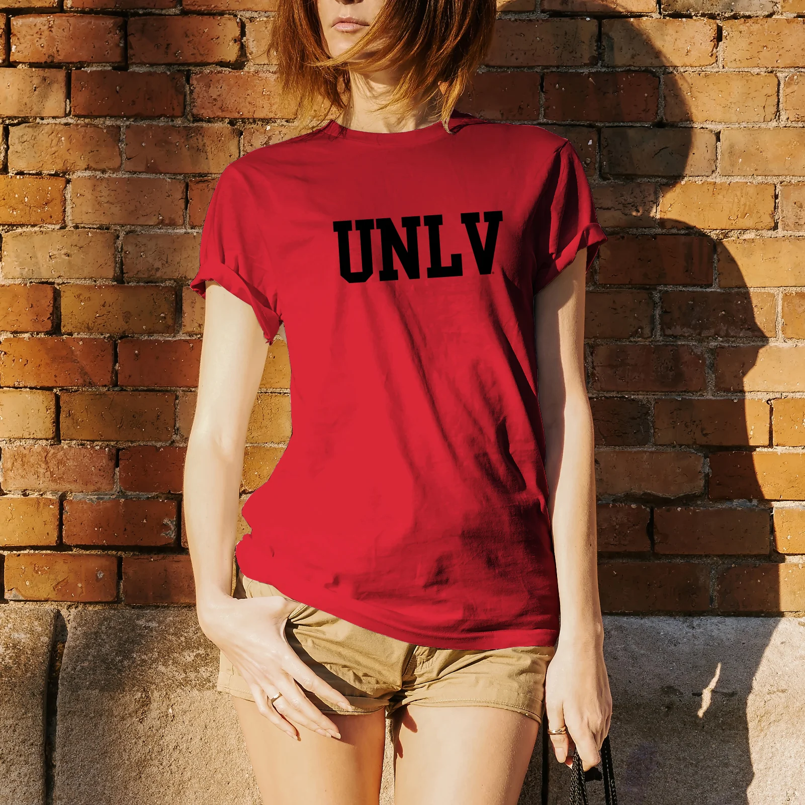 University of Nevada Las Vegas Rebels Basic Block Short Sleeve T Shirt - Red - Image 4
