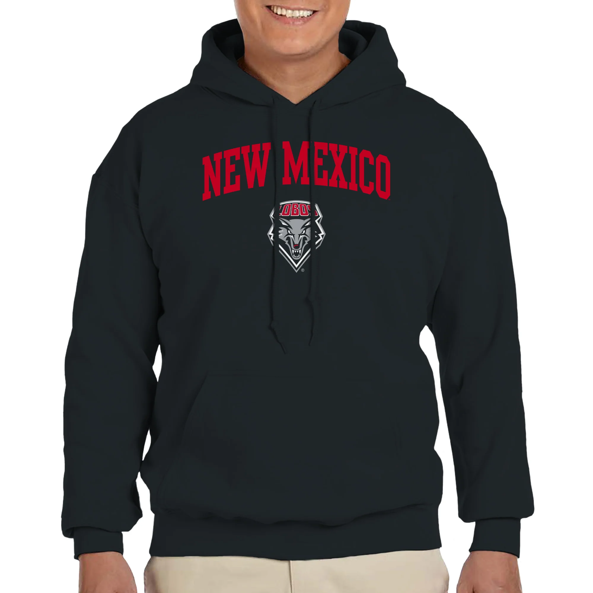 University of New Mexico Lobos Arch Logo Cotton Hoodie - Black - Image 3