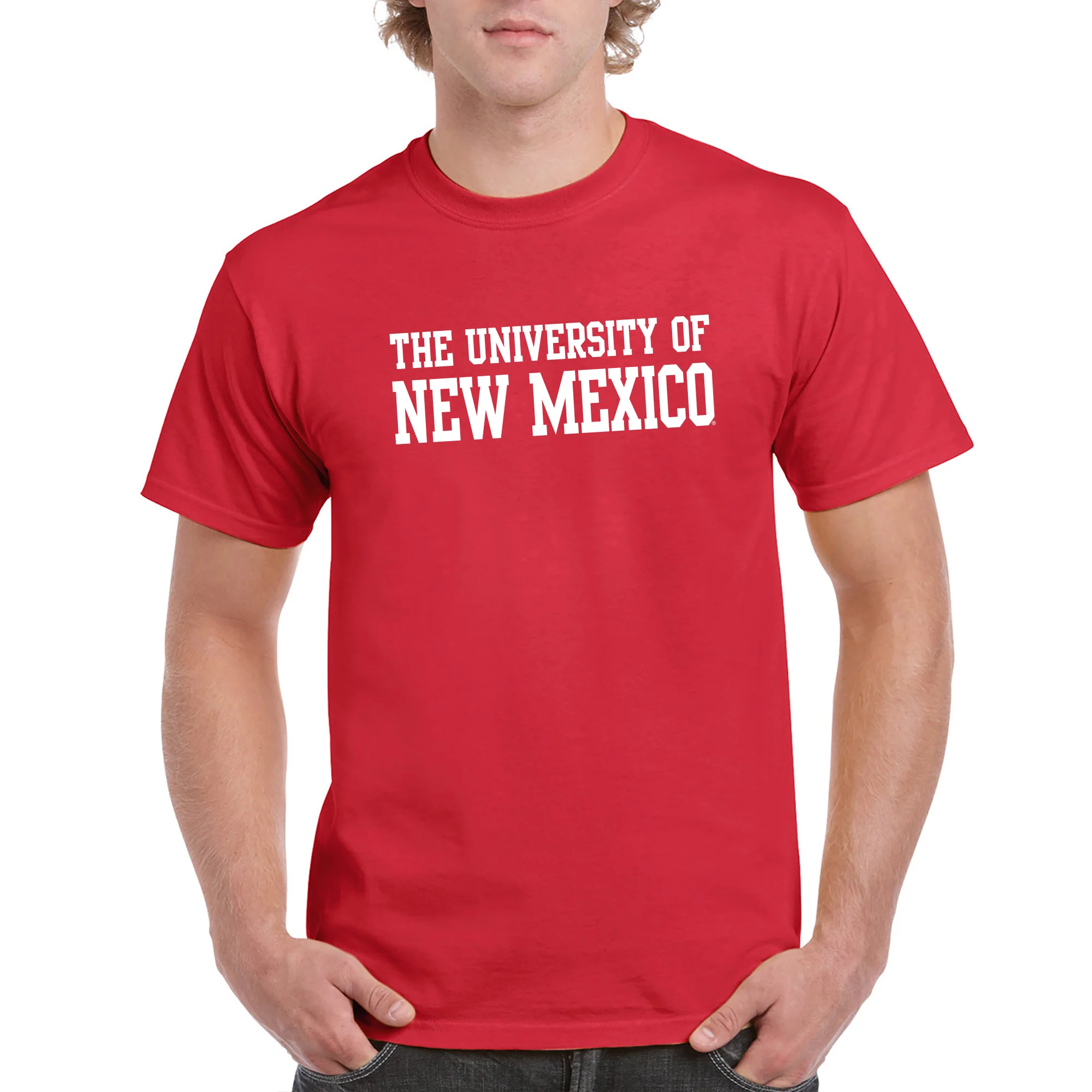 University of New Mexico Lobos Basic Block Cotton T-Shirt - Red - Image 3