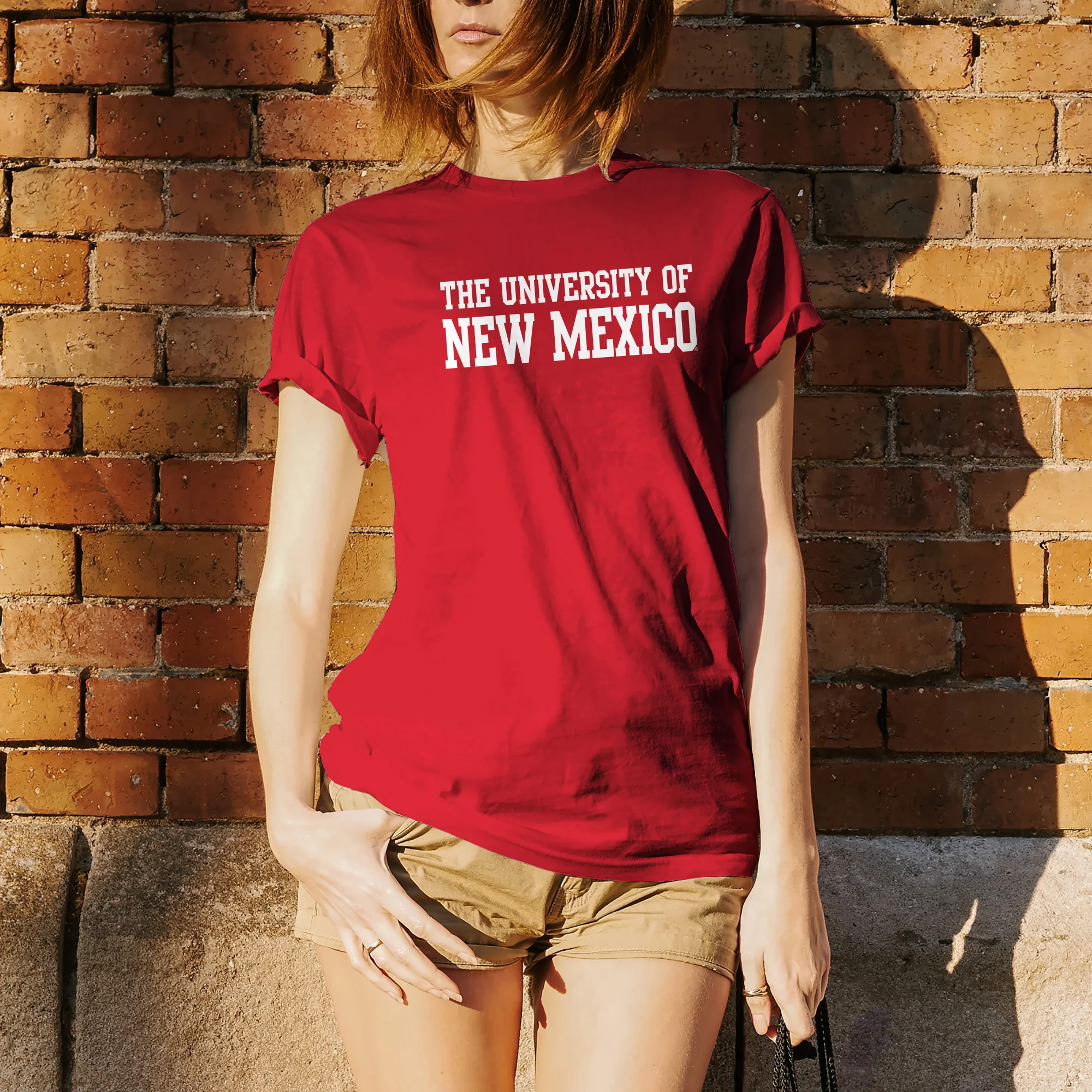 University of New Mexico Lobos Basic Block Cotton T-Shirt - Red - Image 4