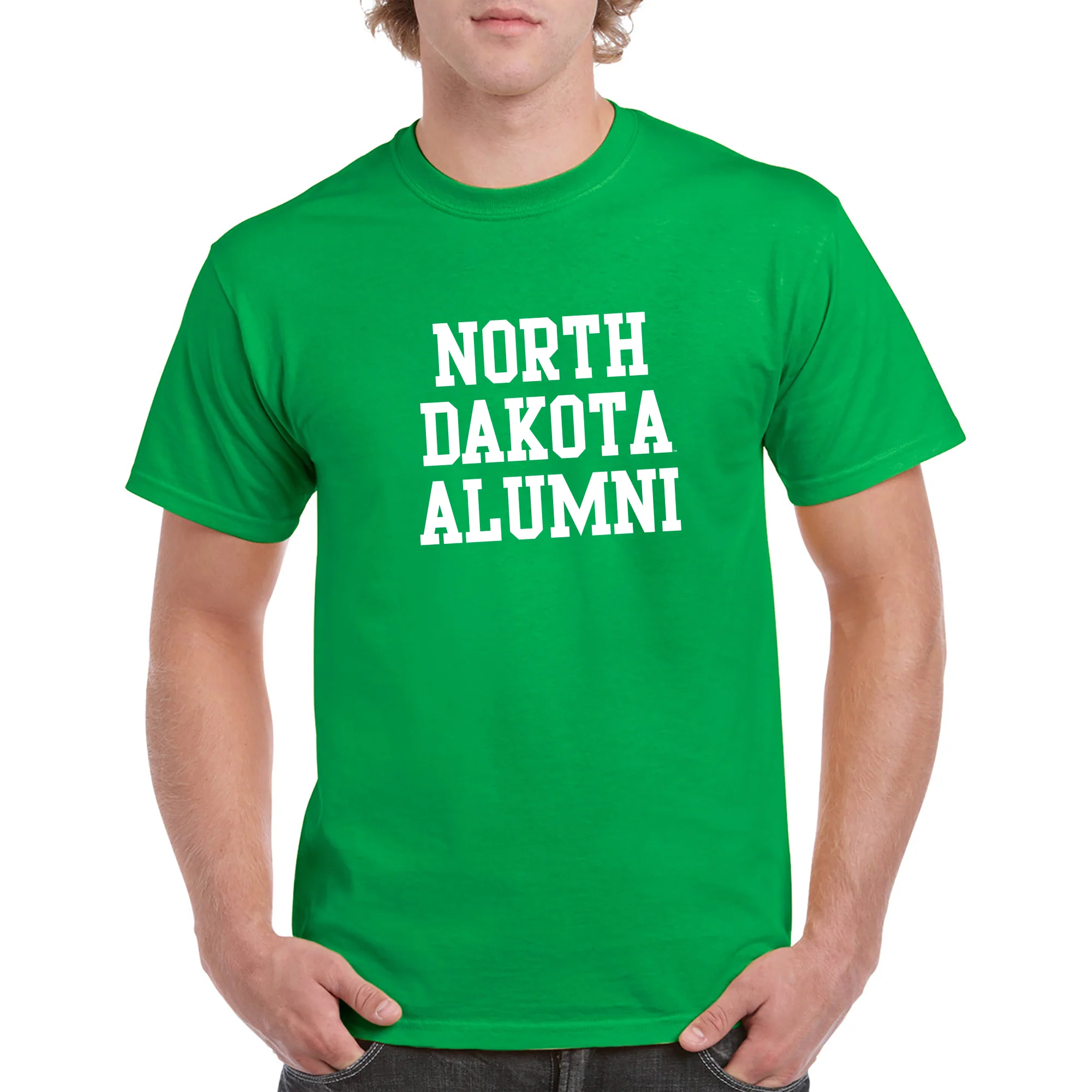 University of North Dakota Fighting Hawks Alumni Basic Block Short Sleeve T Shirt - Irish Green - Image 3
