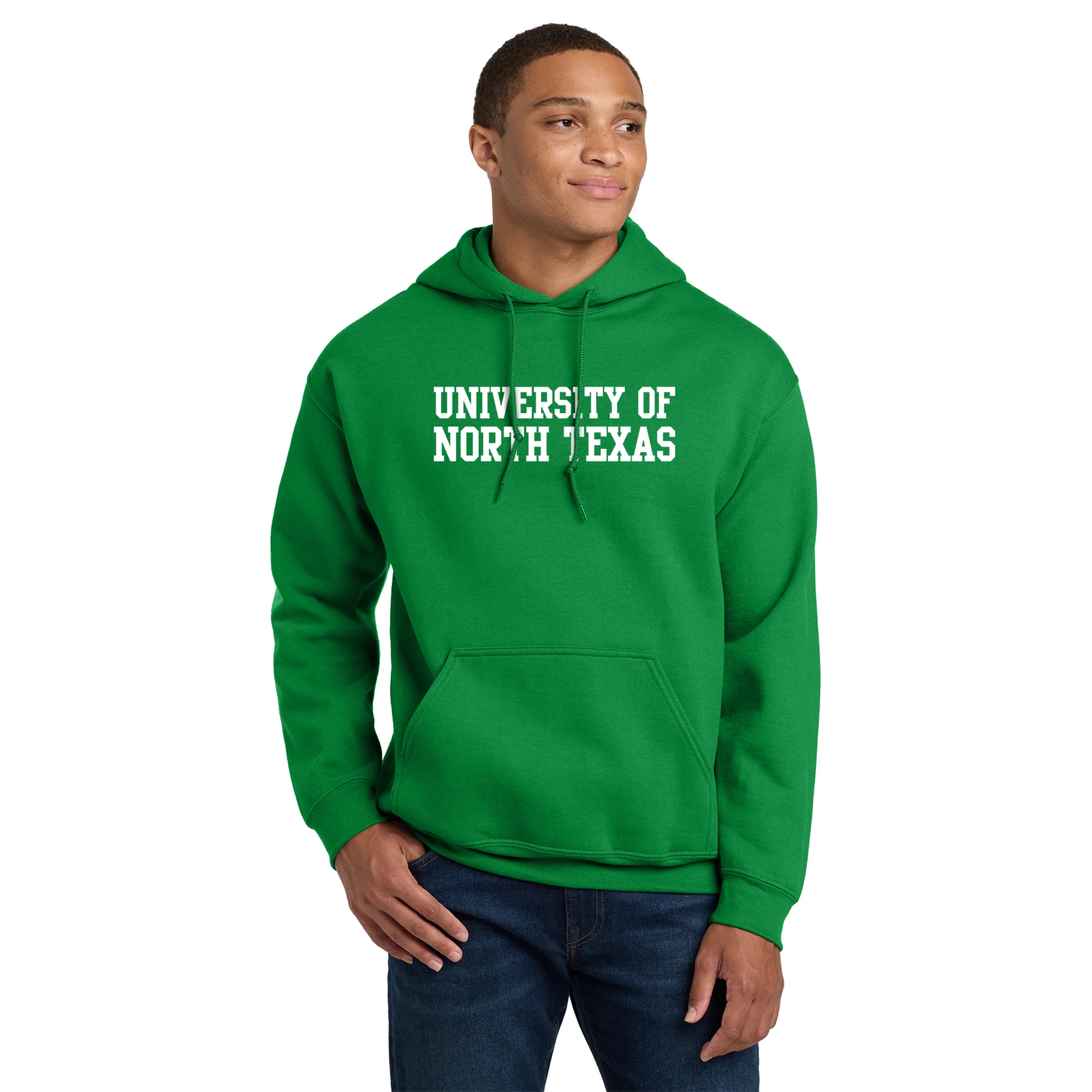 University of North Texas Mean Green Basic Block Cotton Hoodie - Irish Green - Image 3