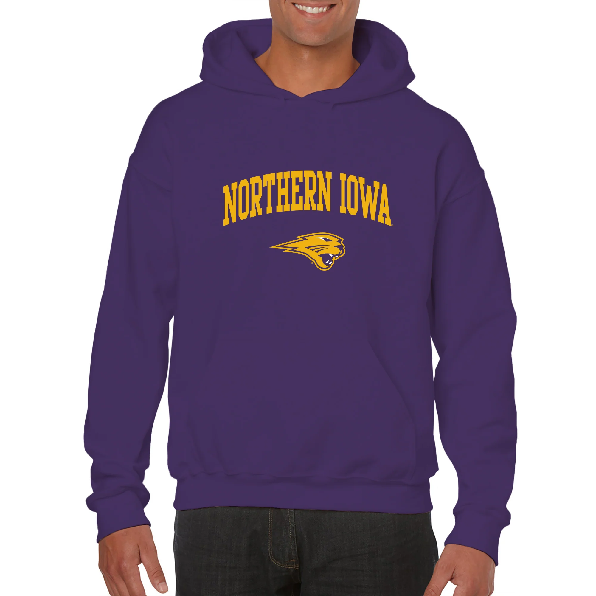 University of Northern Iowa Panthers Arch Logo Hoodie - Purple - Image 3