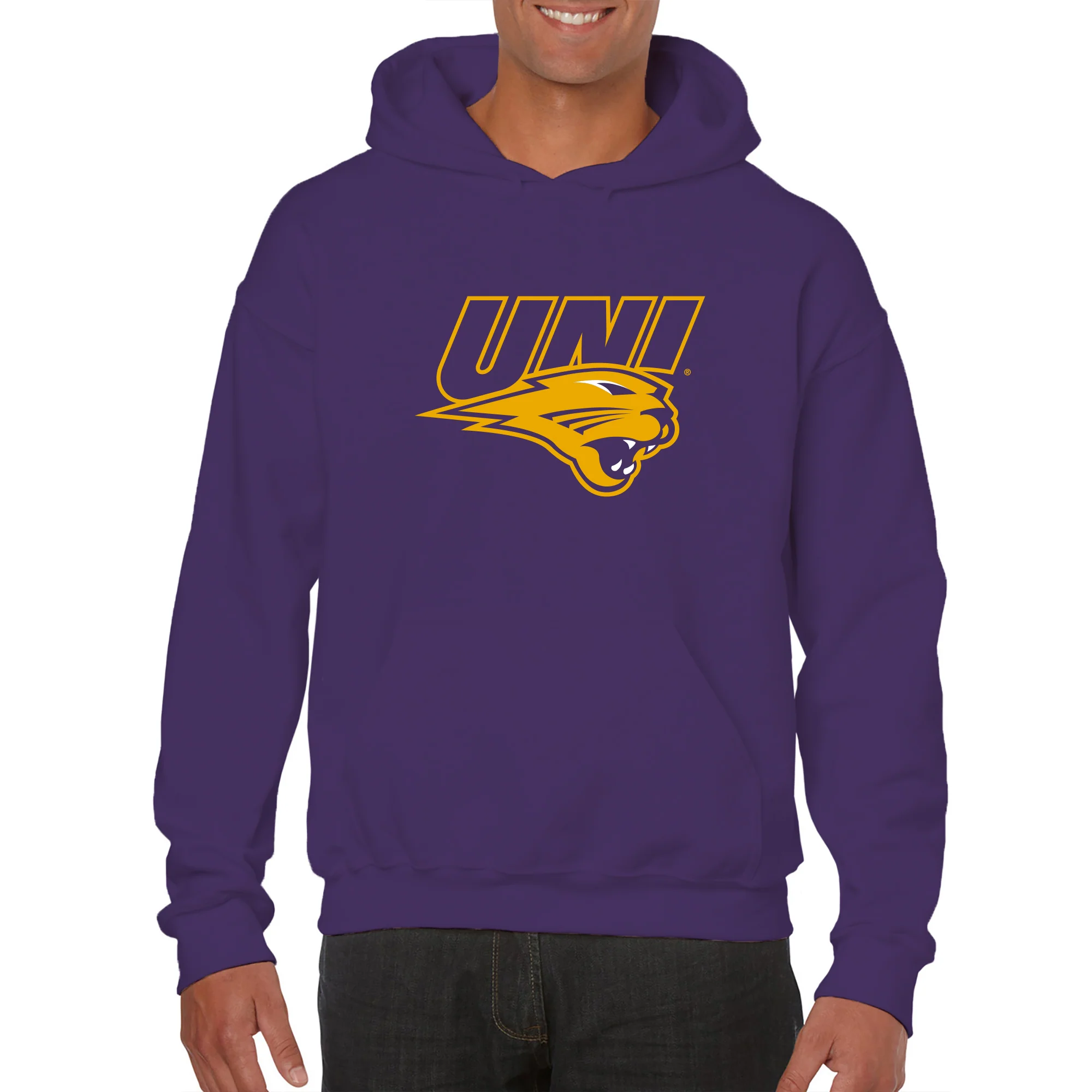 University of Northern Iowa Panthers Primary Logo Hoodie - Purple - Image 3