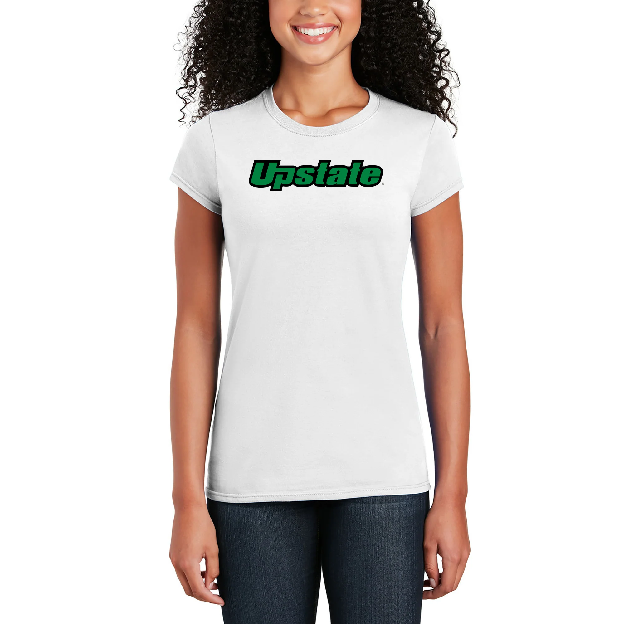 University of South Carolina Upstate Spartans Basic Block Womens T-Shirt - White - Image 3
