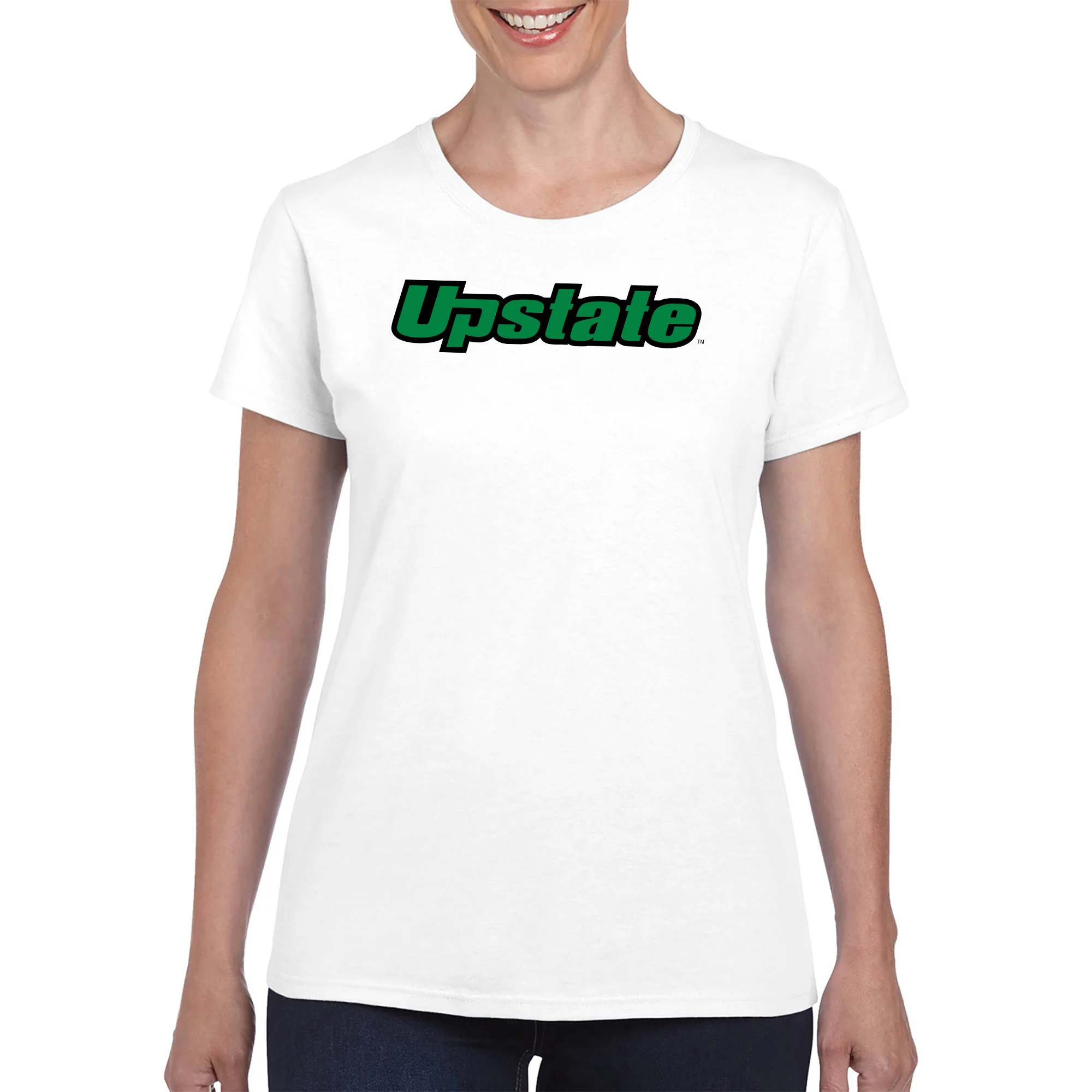 University of South Carolina Upstate Spartans Basic Block Womens T-Shirt - White - Image 4