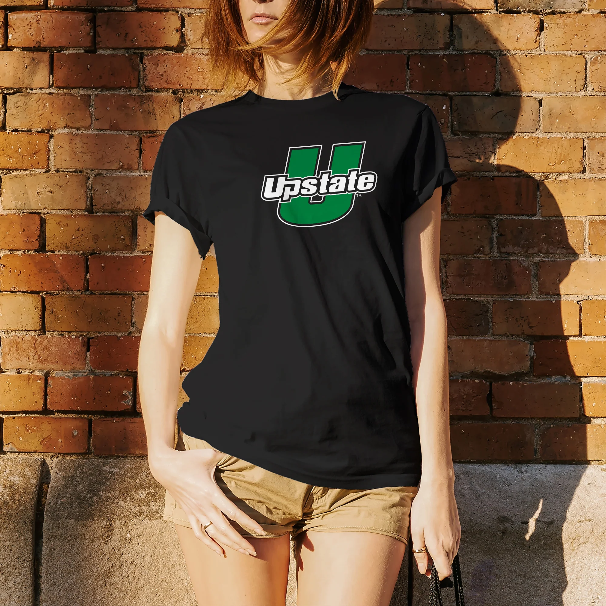 University of South Carolina Upstate Spartans Primary Logo T-Shirt - Black - Image 4