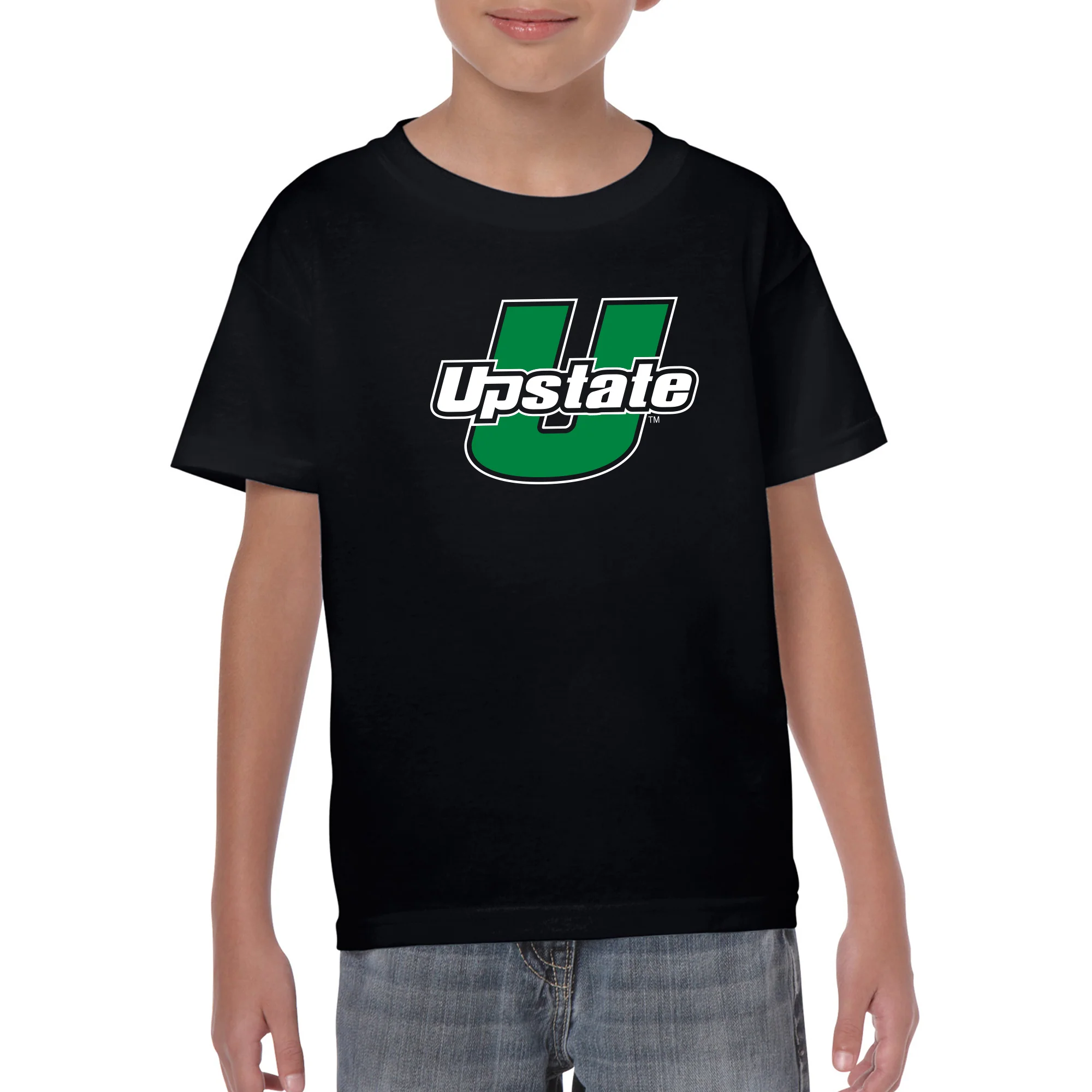 University of South Carolina Upstate Spartans Primary Logo Youth T-Shirt - Black - Image 3