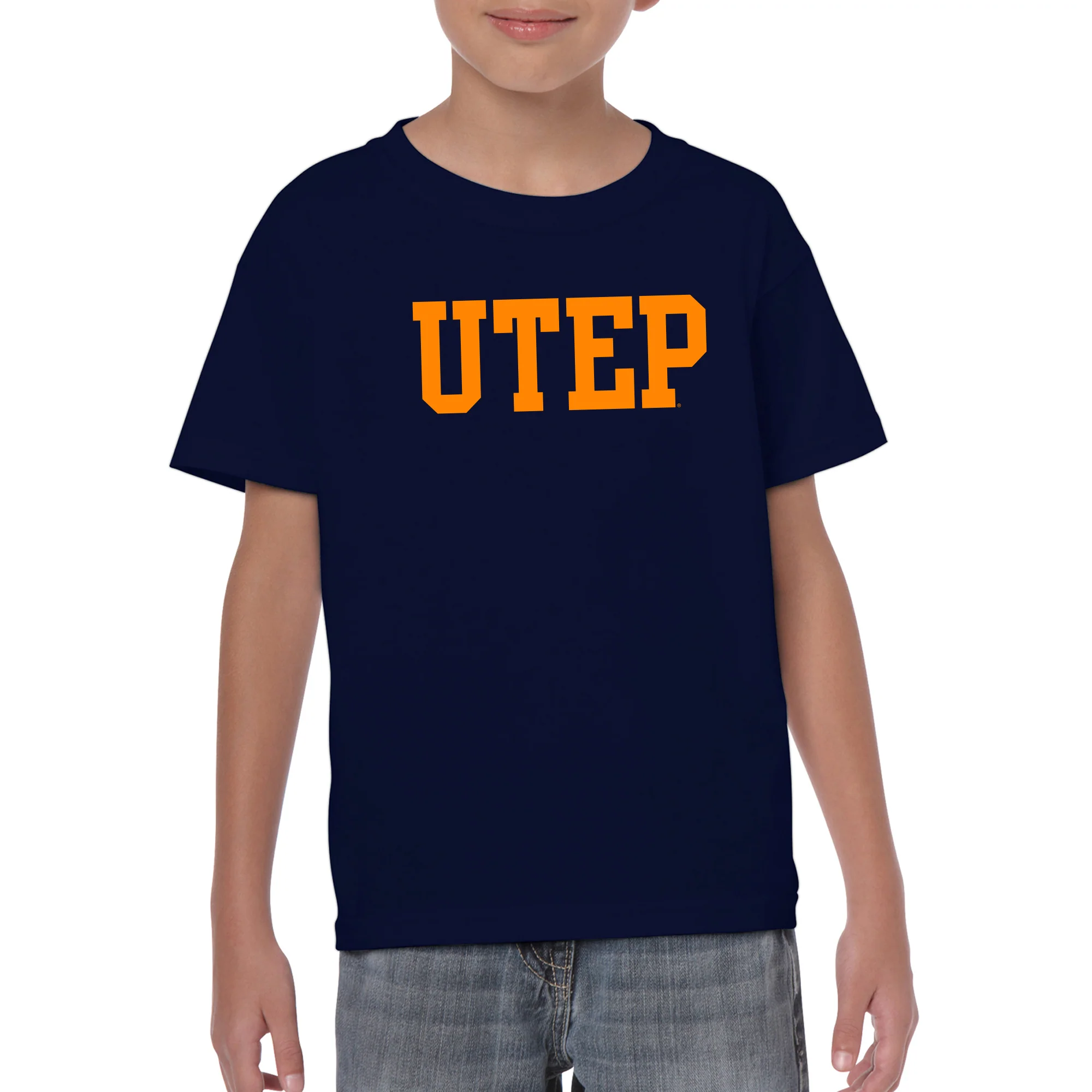University of Texas at El Paso Miners Basic Block Short Sleeve Youth T Shirt - Navy - Image 3