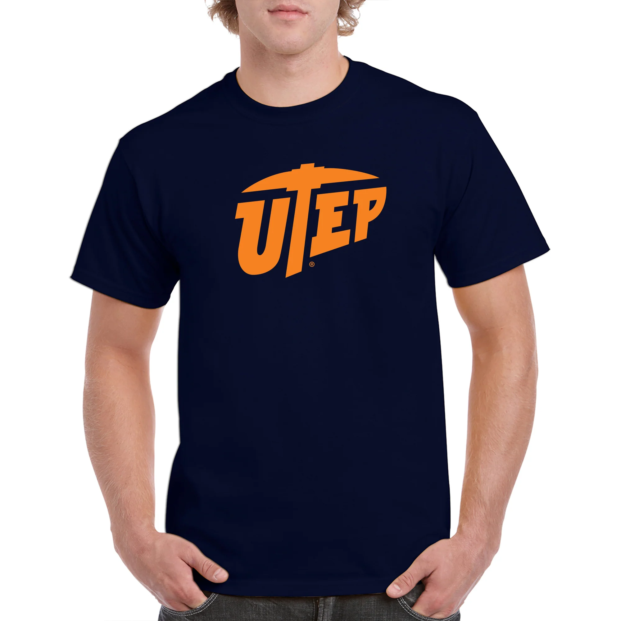University of Texas at El Paso Miners Primary Logo Short Sleeve T Shirt - Navy - Image 3