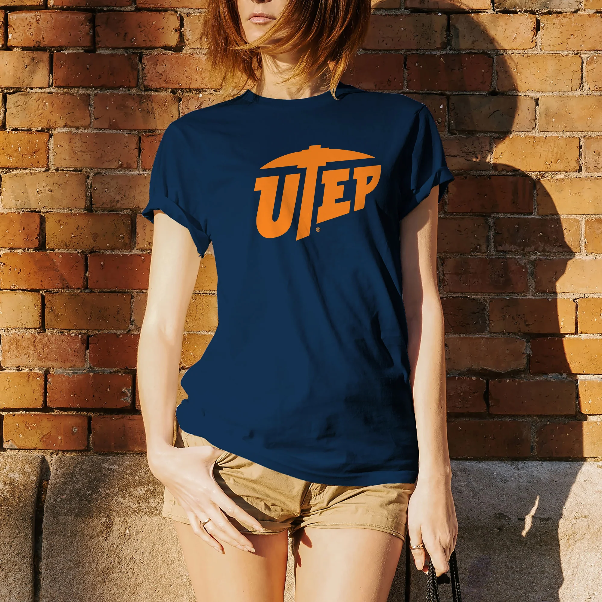 University of Texas at El Paso Miners Primary Logo Short Sleeve T Shirt - Navy - Image 4