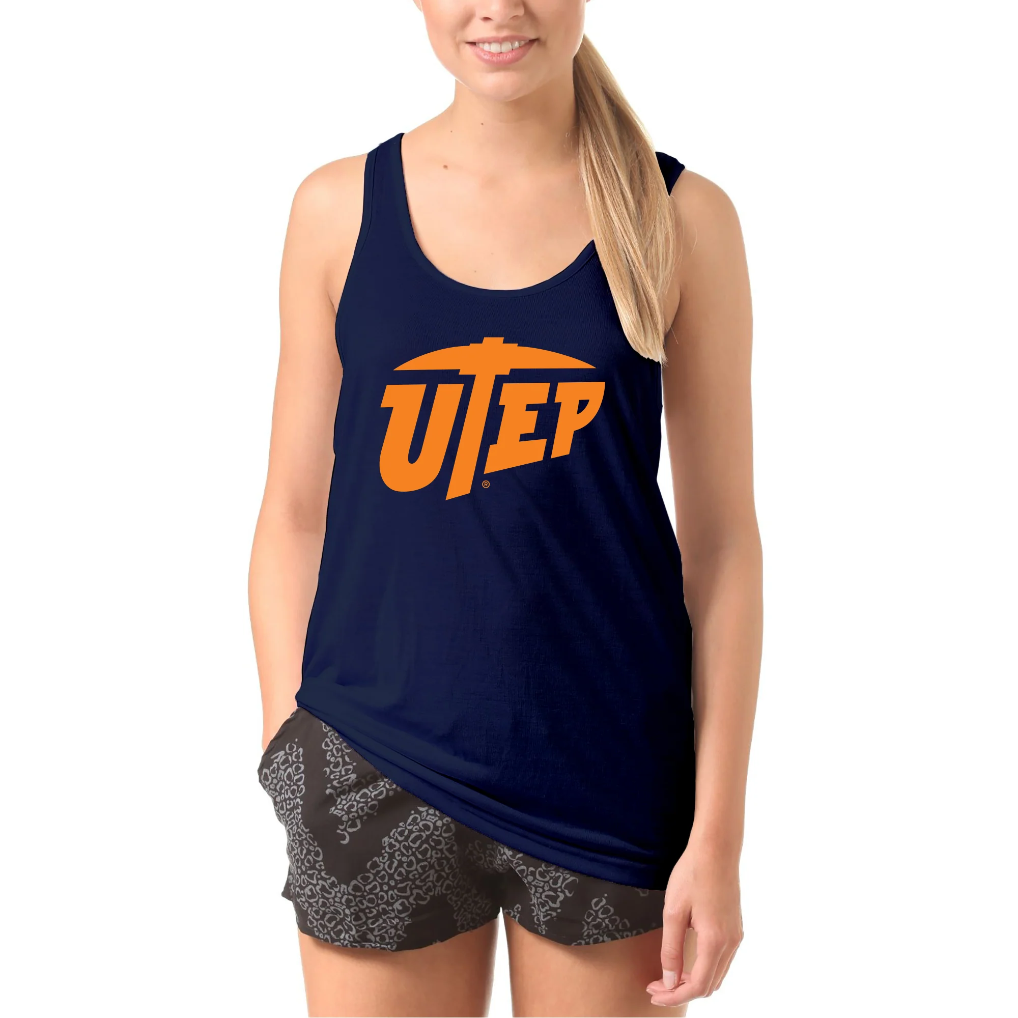 University of Texas at El Paso Miners Primary Logo Tank Top - Navy - Image 4