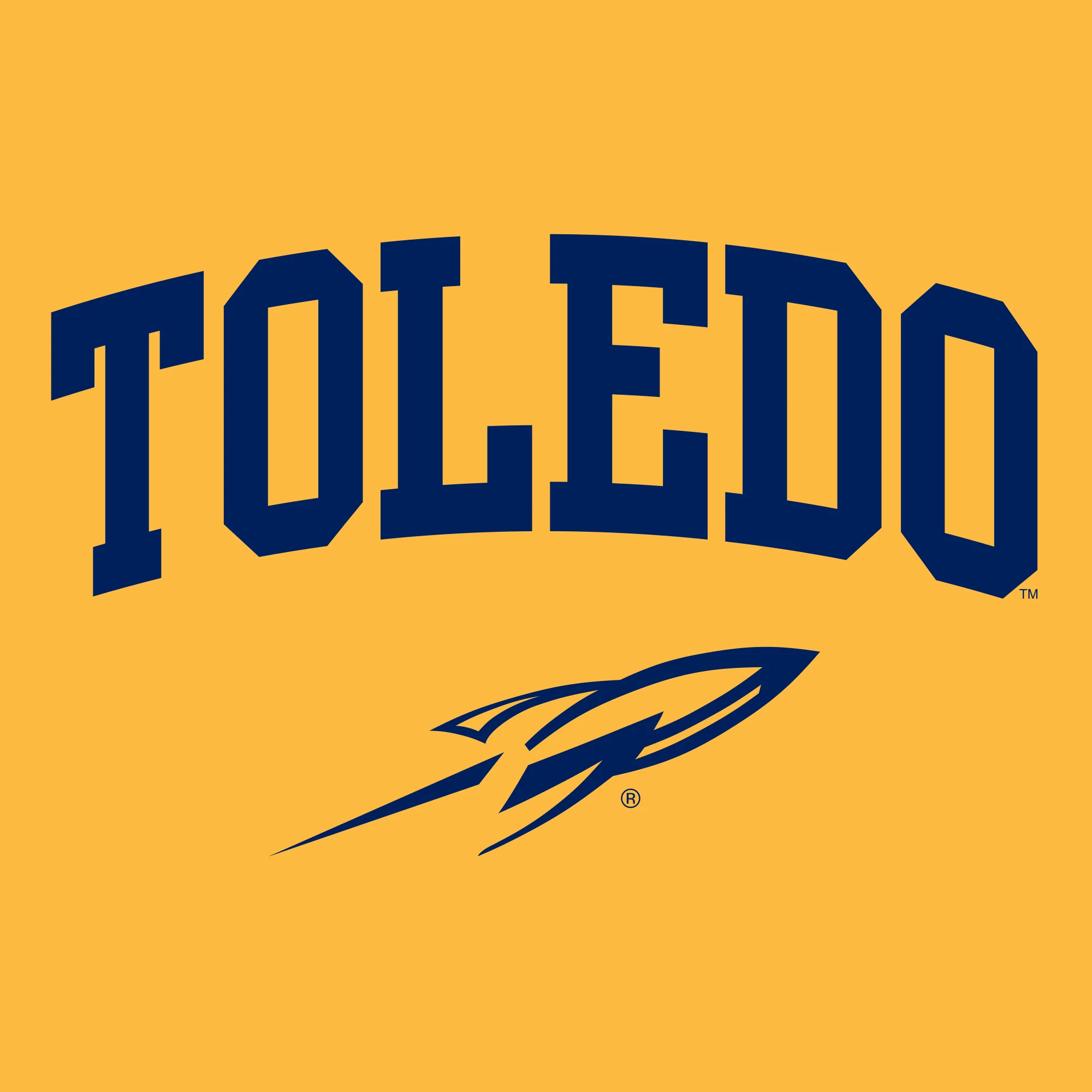 University of Toledo Rockets Arch Logo Short Sleeve Tee - Gold - Image 2