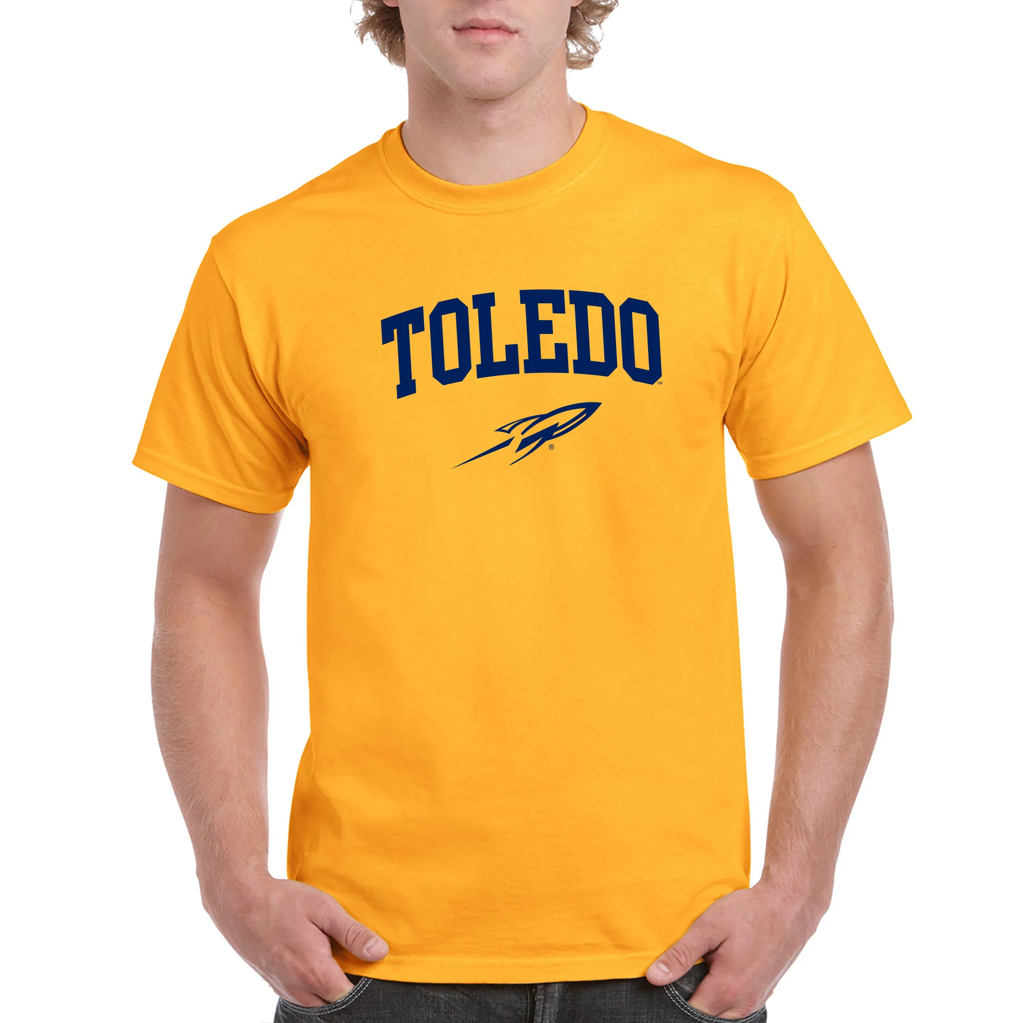 University of Toledo Rockets Arch Logo Short Sleeve Tee - Gold - Image 3