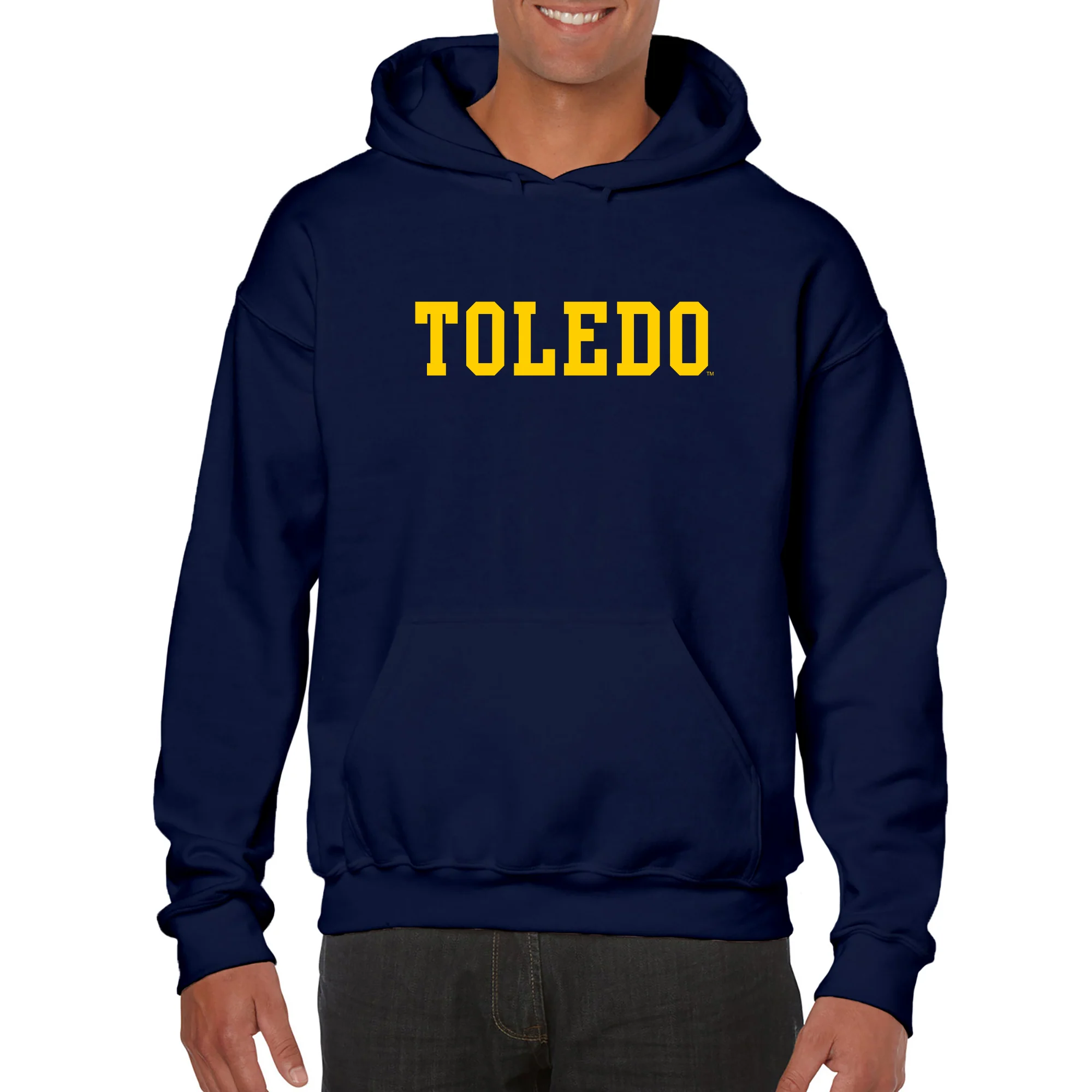 University of Toledo Rockets Basic Block Heavy Blend Hoodie - Navy - Image 3