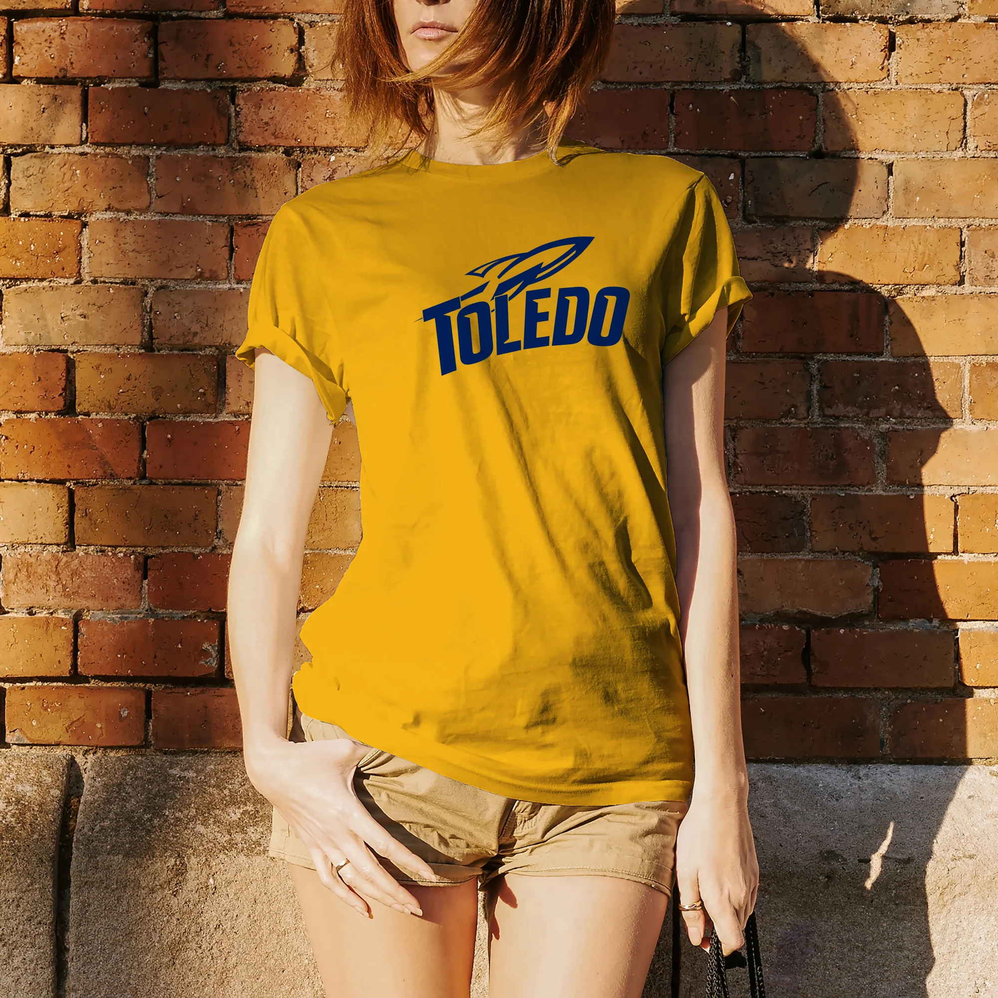 University of Toledo Rockets Primary Logo Short Sleeve Tee - Gold - Image 4