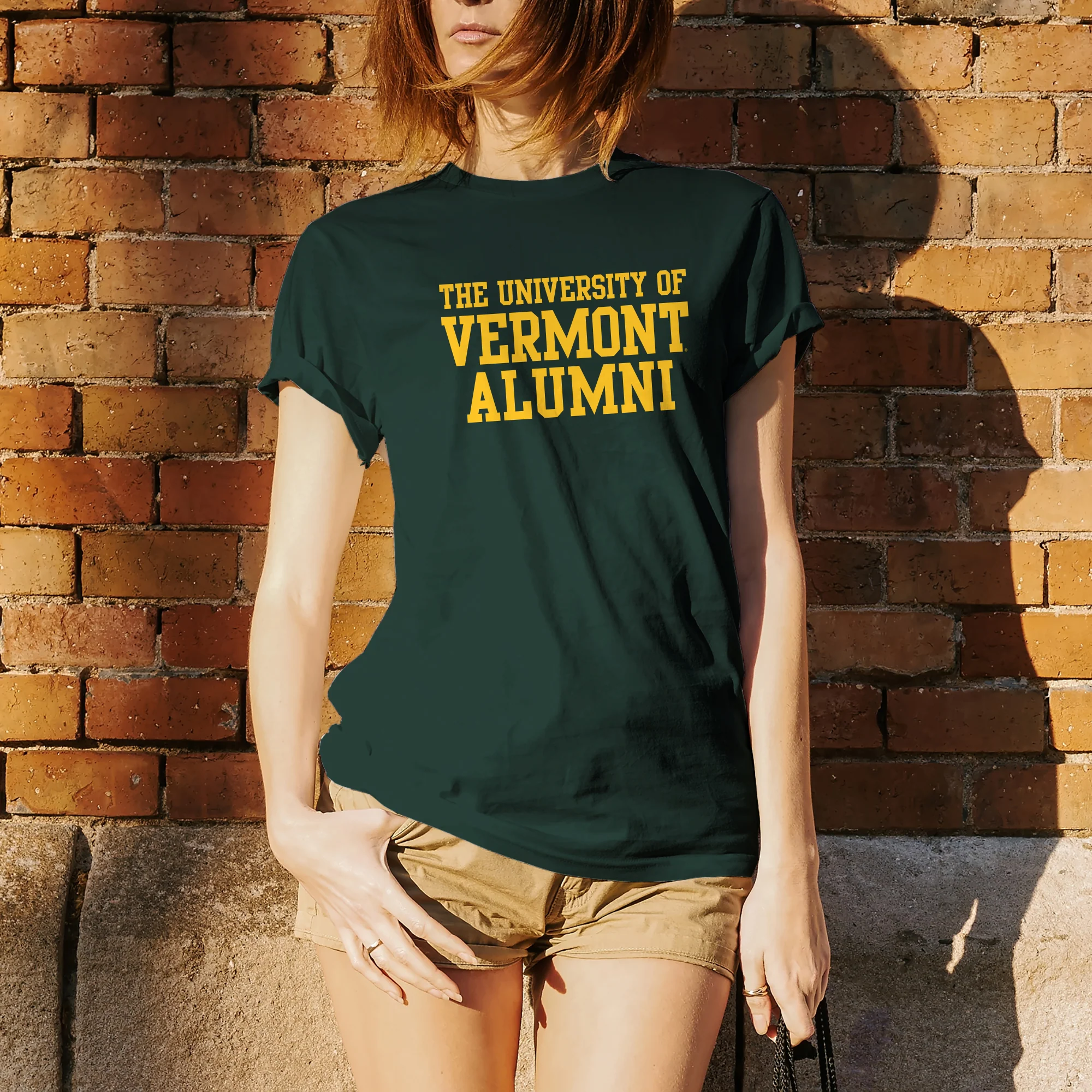 University of Vermont Catamounts Alumni Basic Block T Shirt - Forest - Image 4