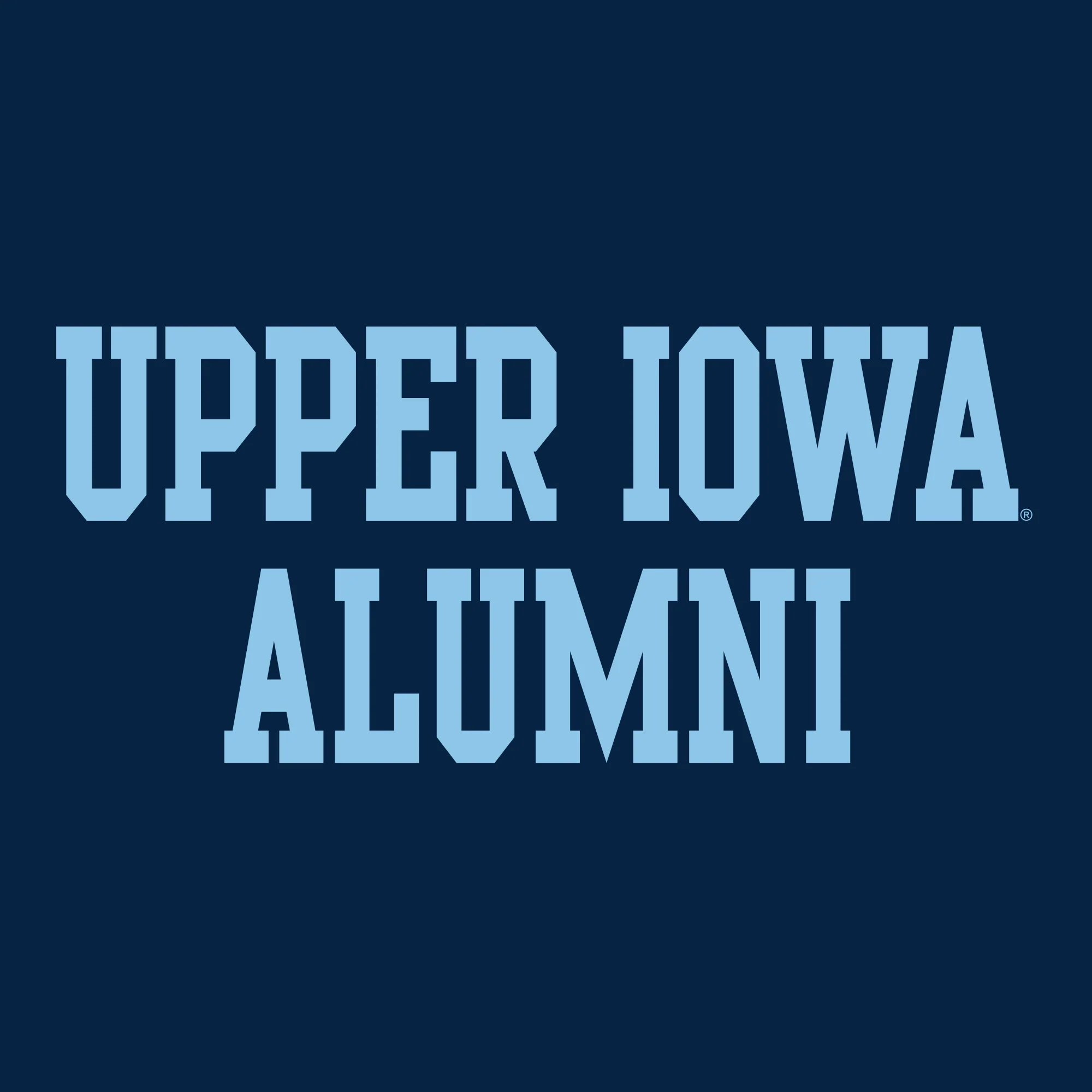 Upper Iowa Alumni Block T Shirt - Navy - Image 2