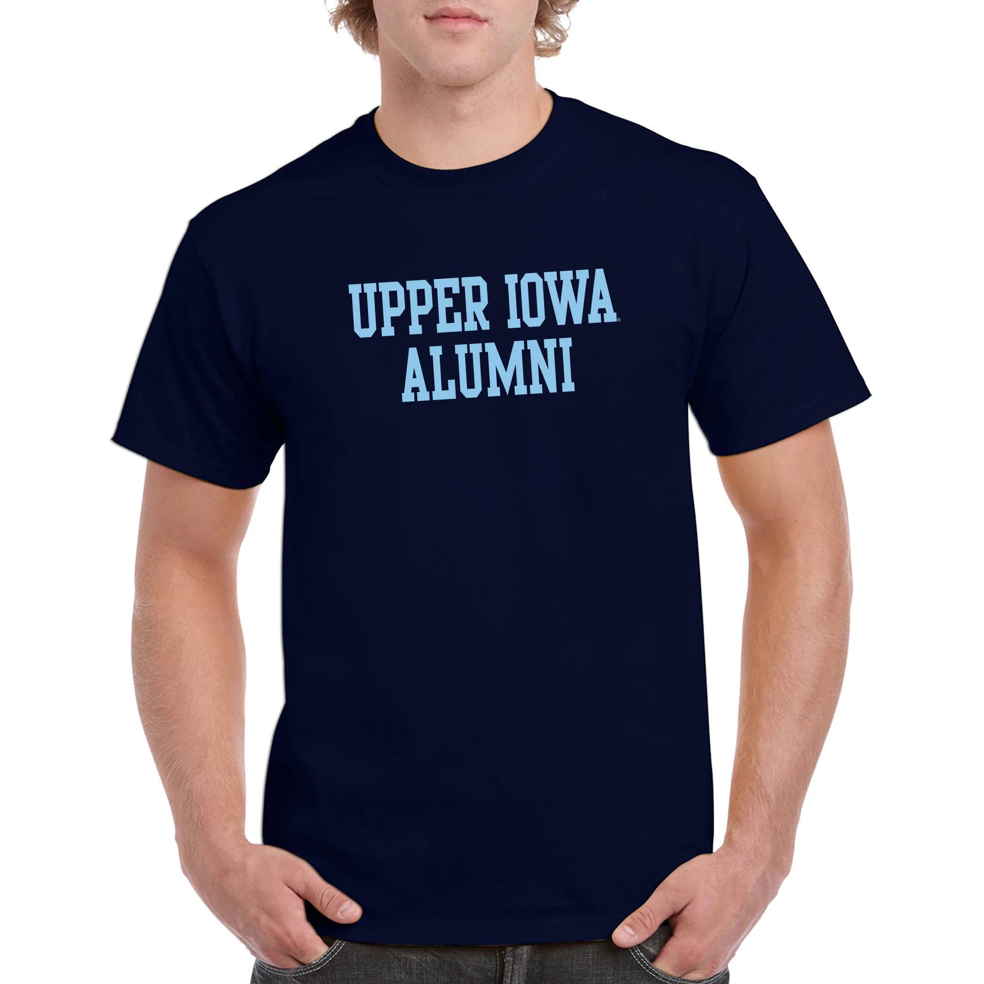 Upper Iowa Alumni Block T Shirt - Navy - Image 3
