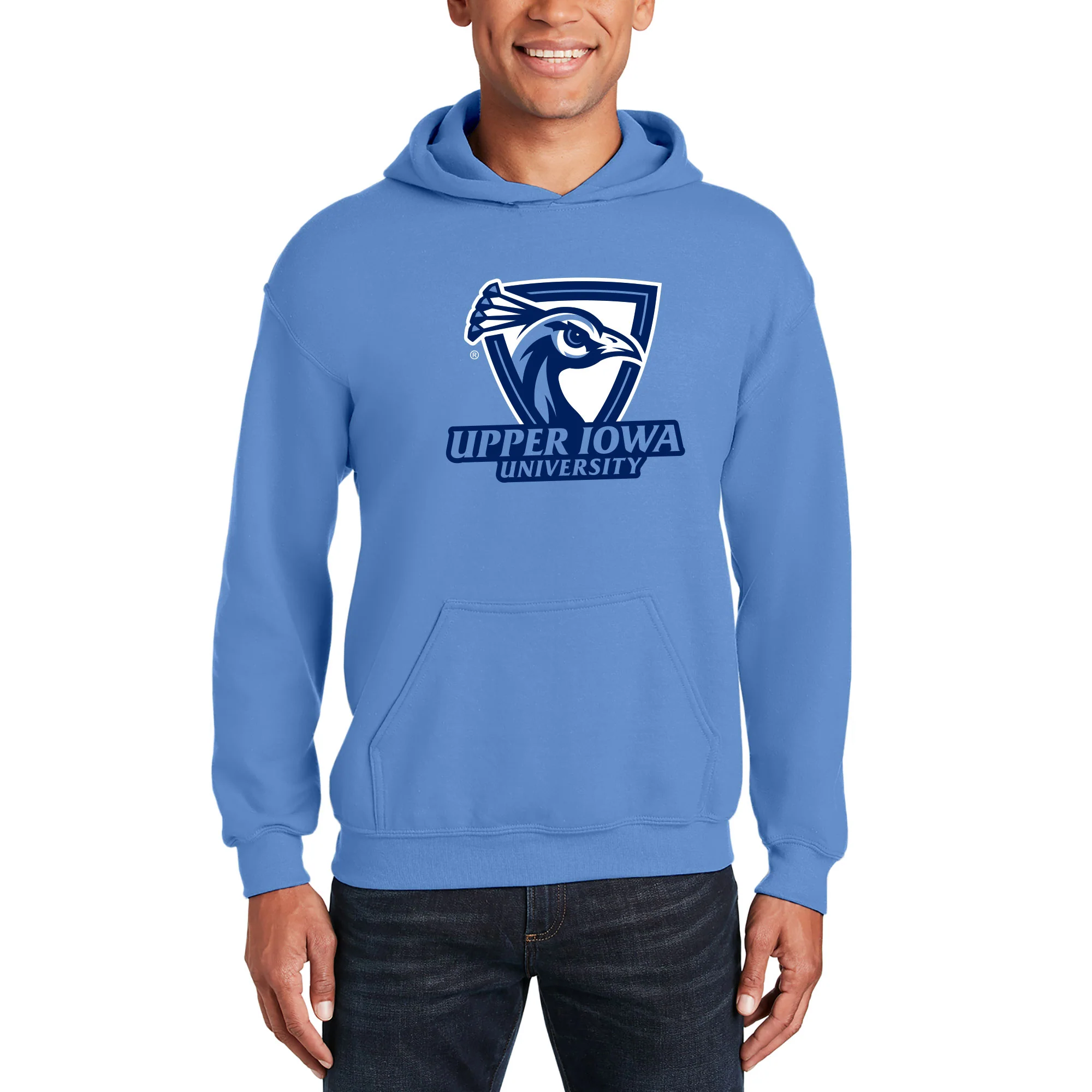 Upper Iowa Secondary Logo Hoodie - C Blue - Image 3