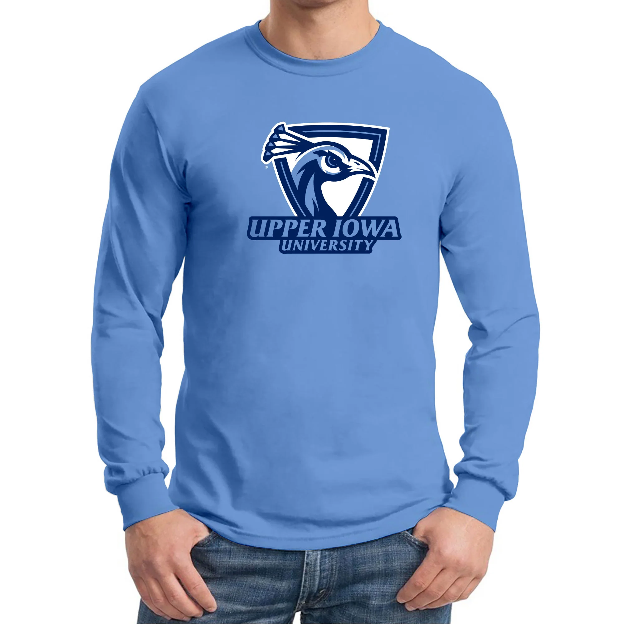 Upper Iowa Secondary Logo Long Sleeve - C Blue - Image 3