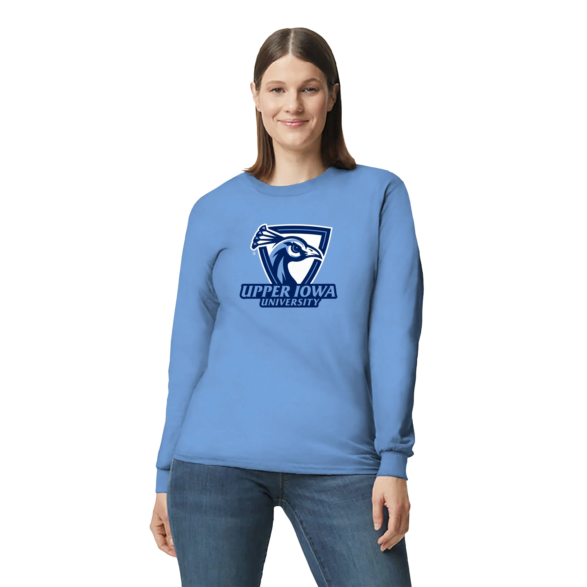 Upper Iowa Secondary Logo Long Sleeve - C Blue - Image 4