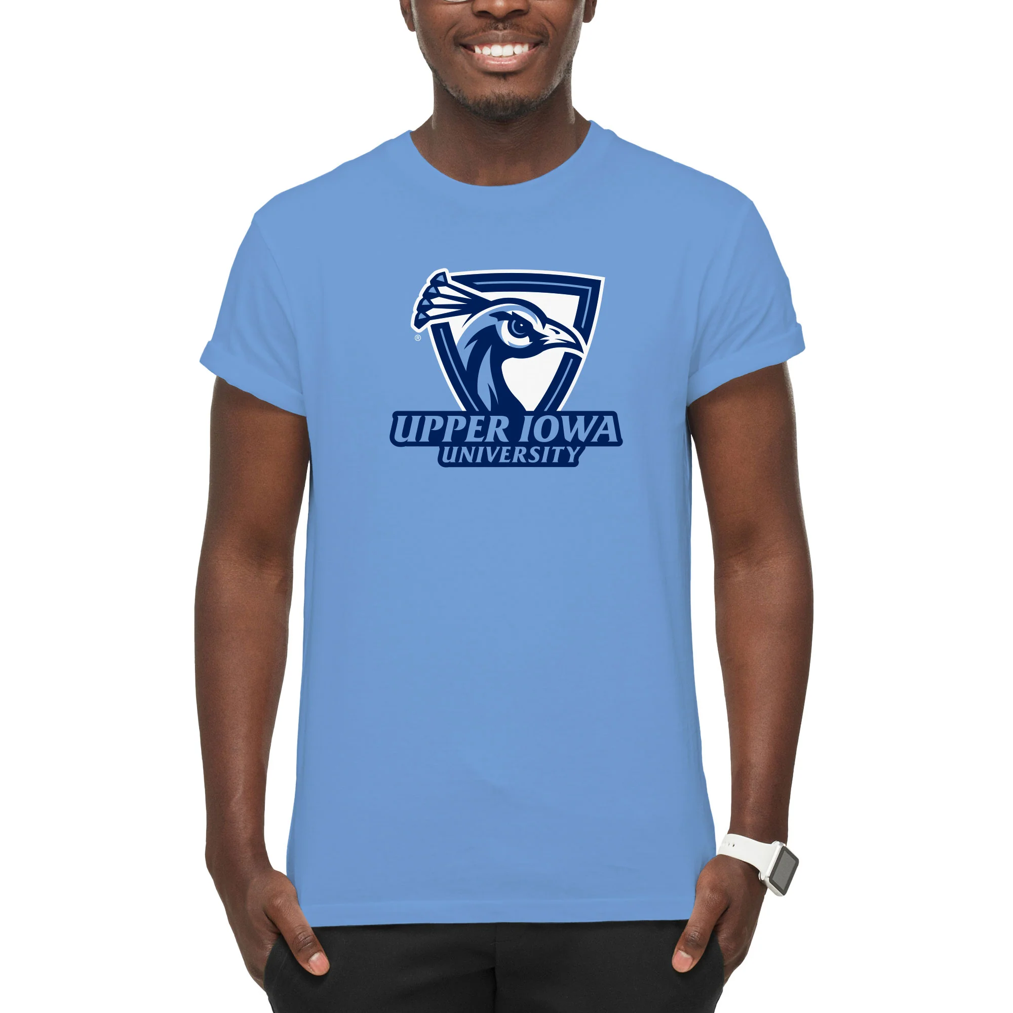 Upper Iowa Secondary Logo T-Shirt - C Blue - Image 3